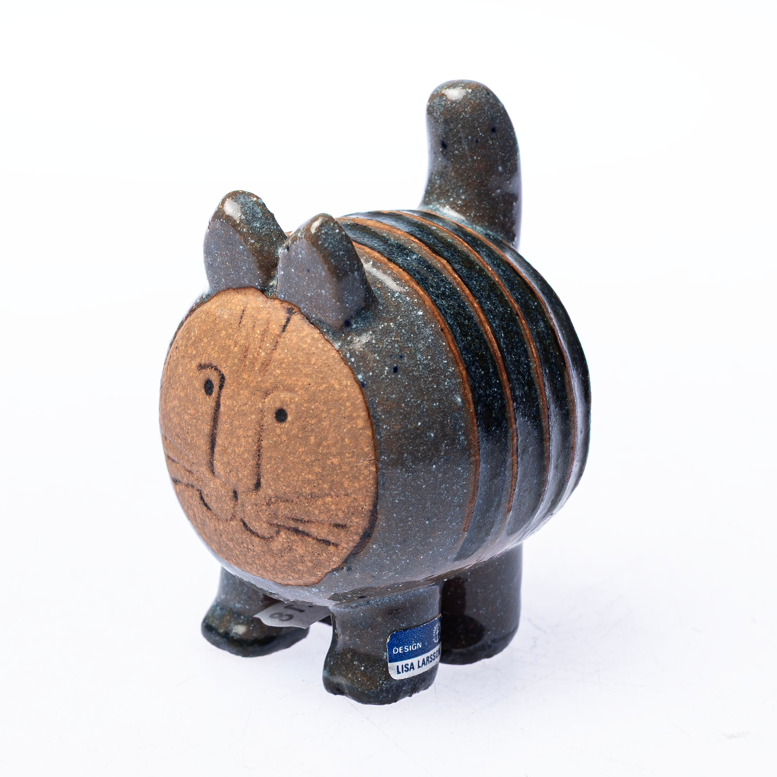 LISA LARSON. Figurin "Katt" Glaserat stengods, Gustavsberg.