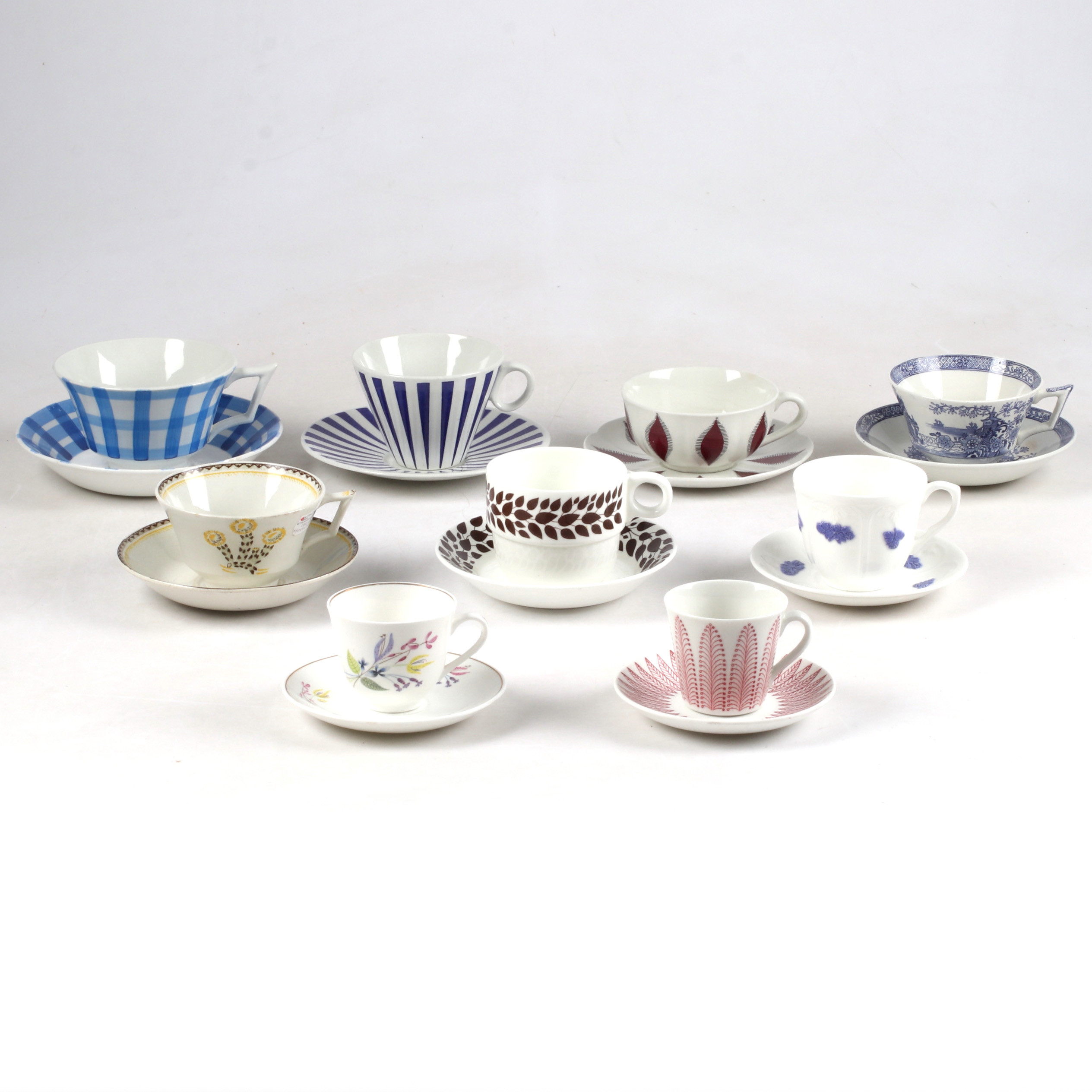 TE och KAFFEKOPPAR, 18 delar, porslin, Gustavsberg.