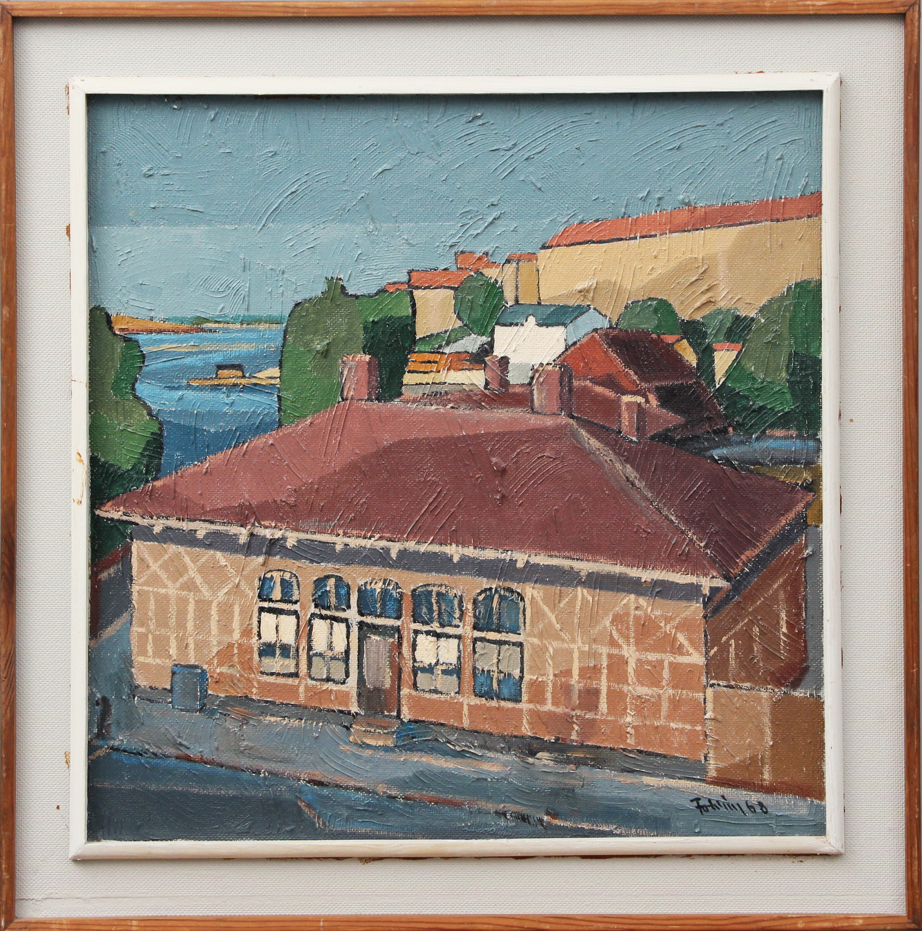 GUNNAR  FOHLIN. OLJA, på pannå, signerad, 1968.