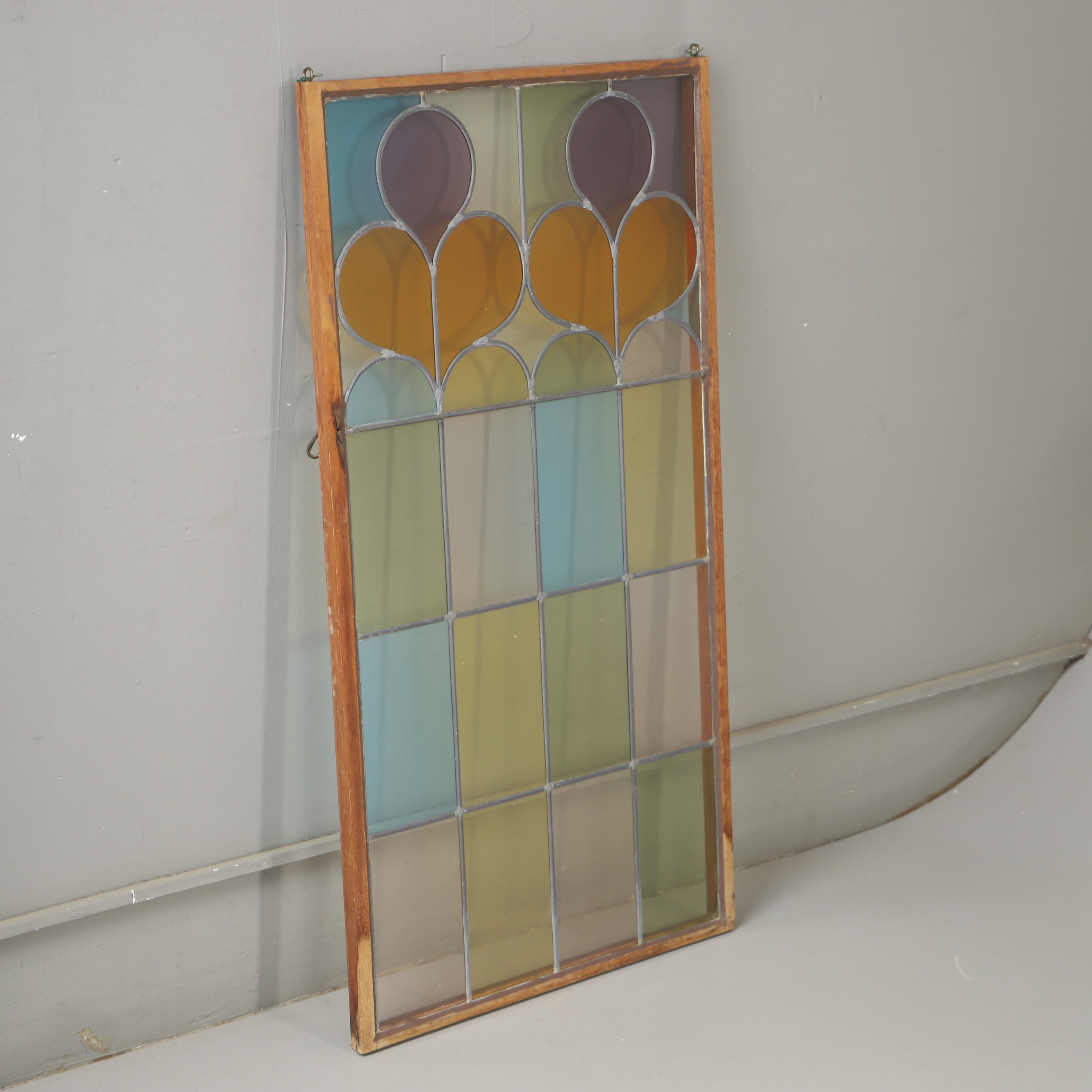 FÖNSTER, blyinfattat glas, jugend.