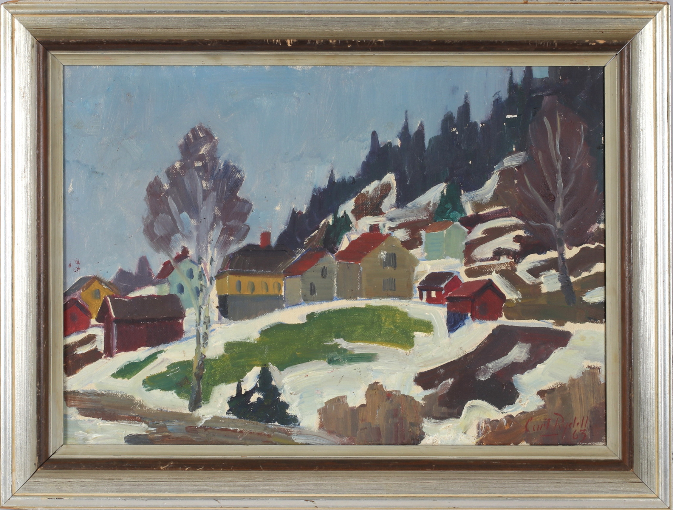 CURT RYDELL. "Gränna", olja på duk, signerad.