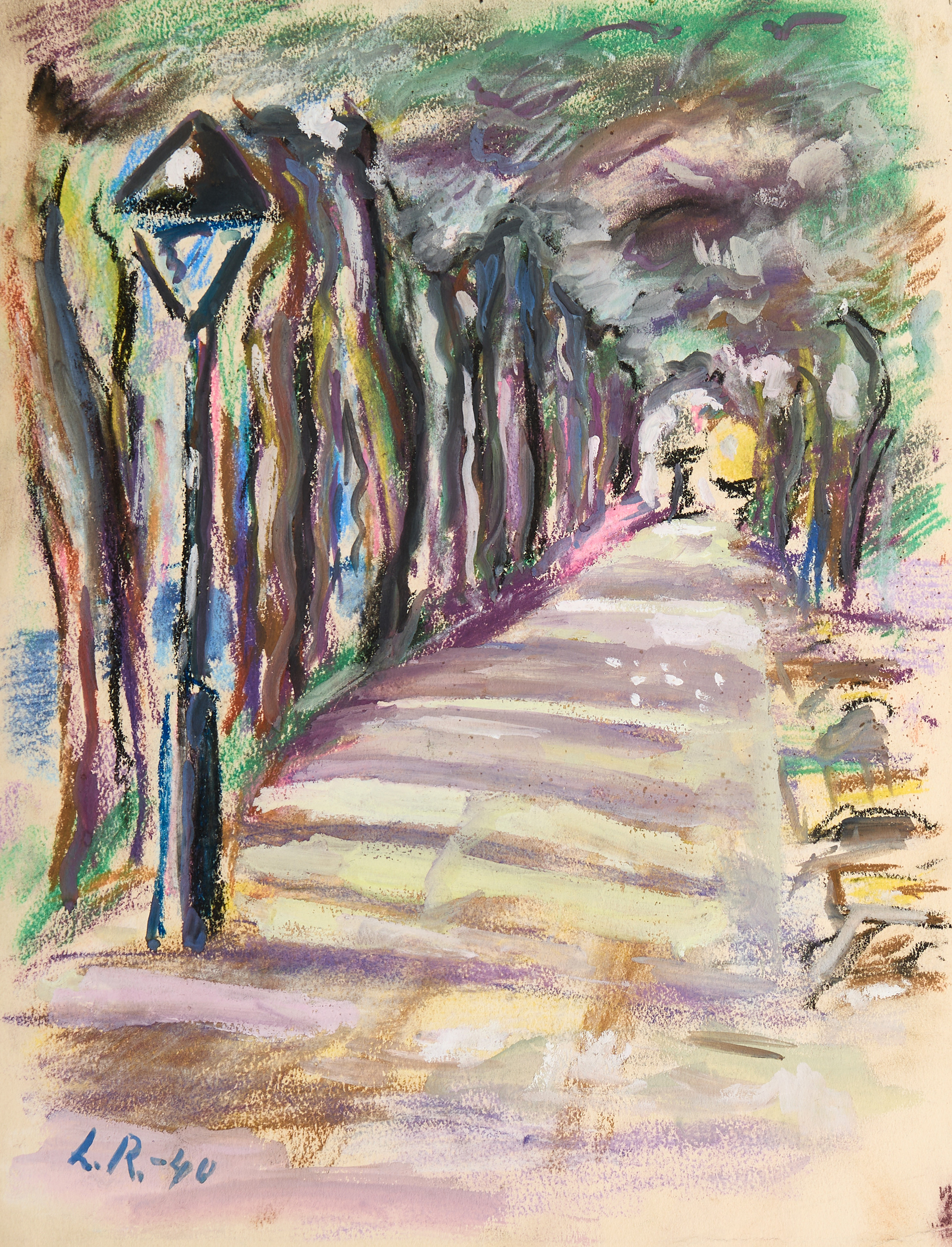 LENNART ROSENSOHN (1918-1994). Allé, signerad och daterad, L.R-40, pastell.