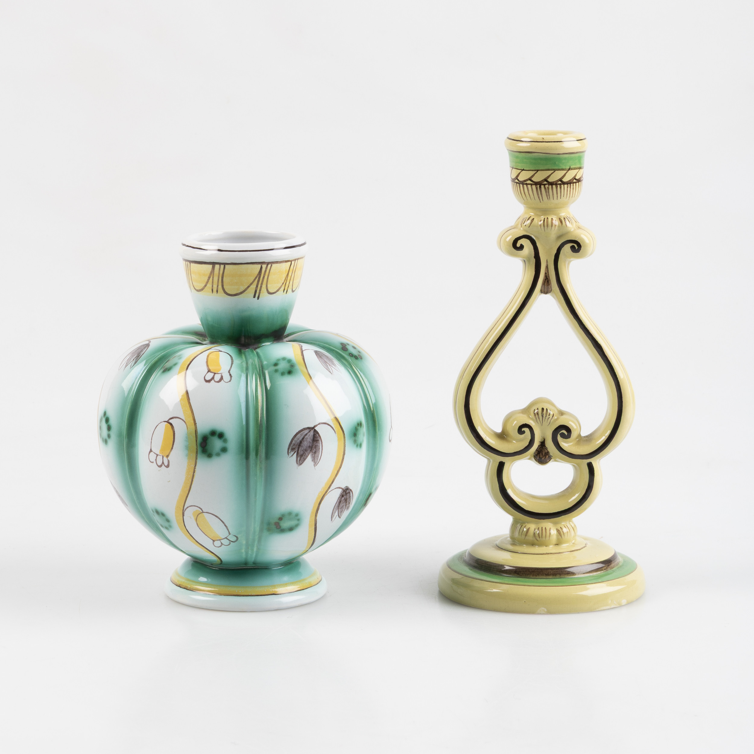 ARTHUR PERCY. VAS OCH LJUSSTAKE, fajans, 1920/30-tal.