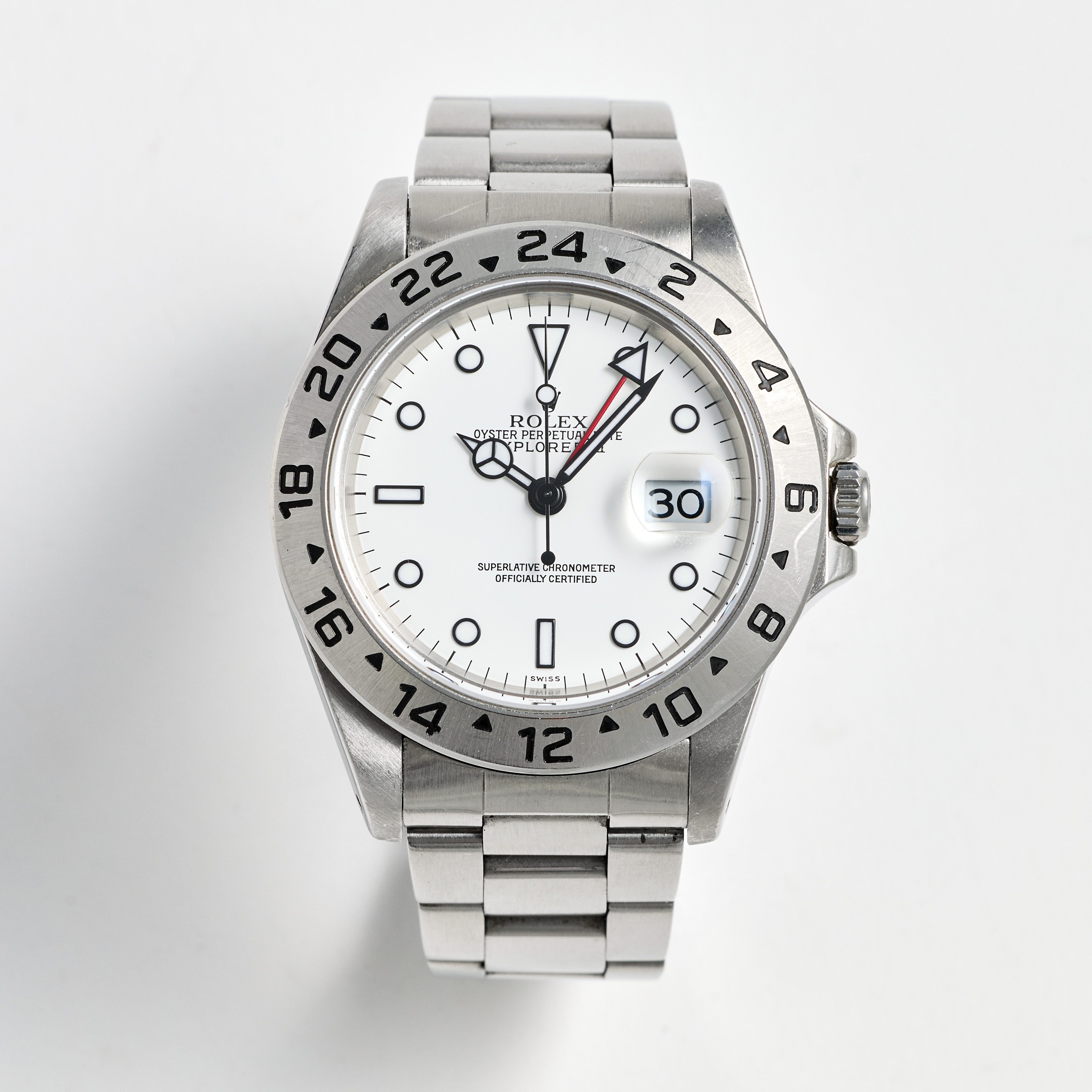 ROLEX, Oyster Perpetual Date, Explorer II (Swiss), Chronometer, armbandsur, 40 mm, stål, certifikat, juli 1999.