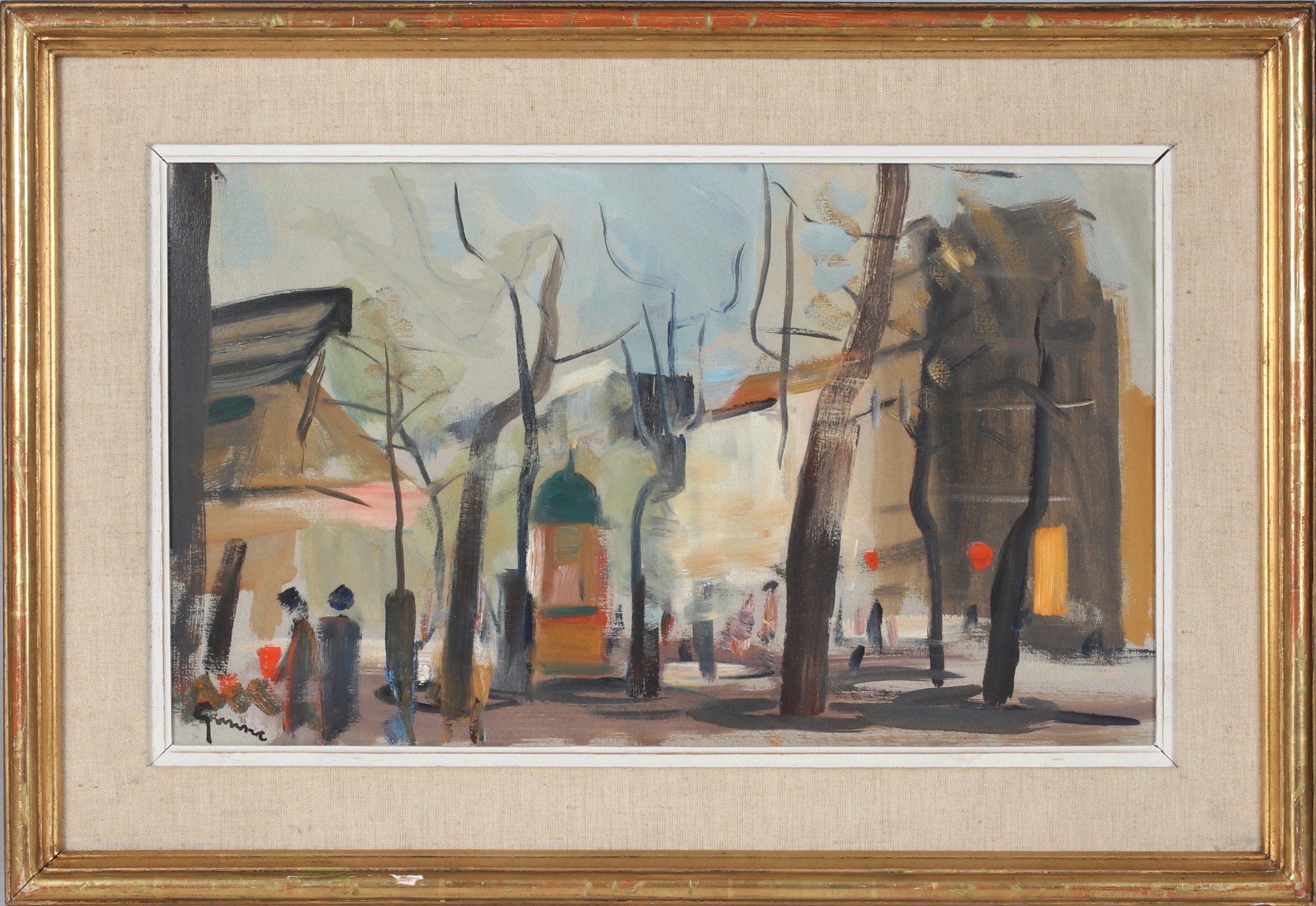 CARL GUNNE. "Boulevard Edgar Quinet", olja på duk, signerad.