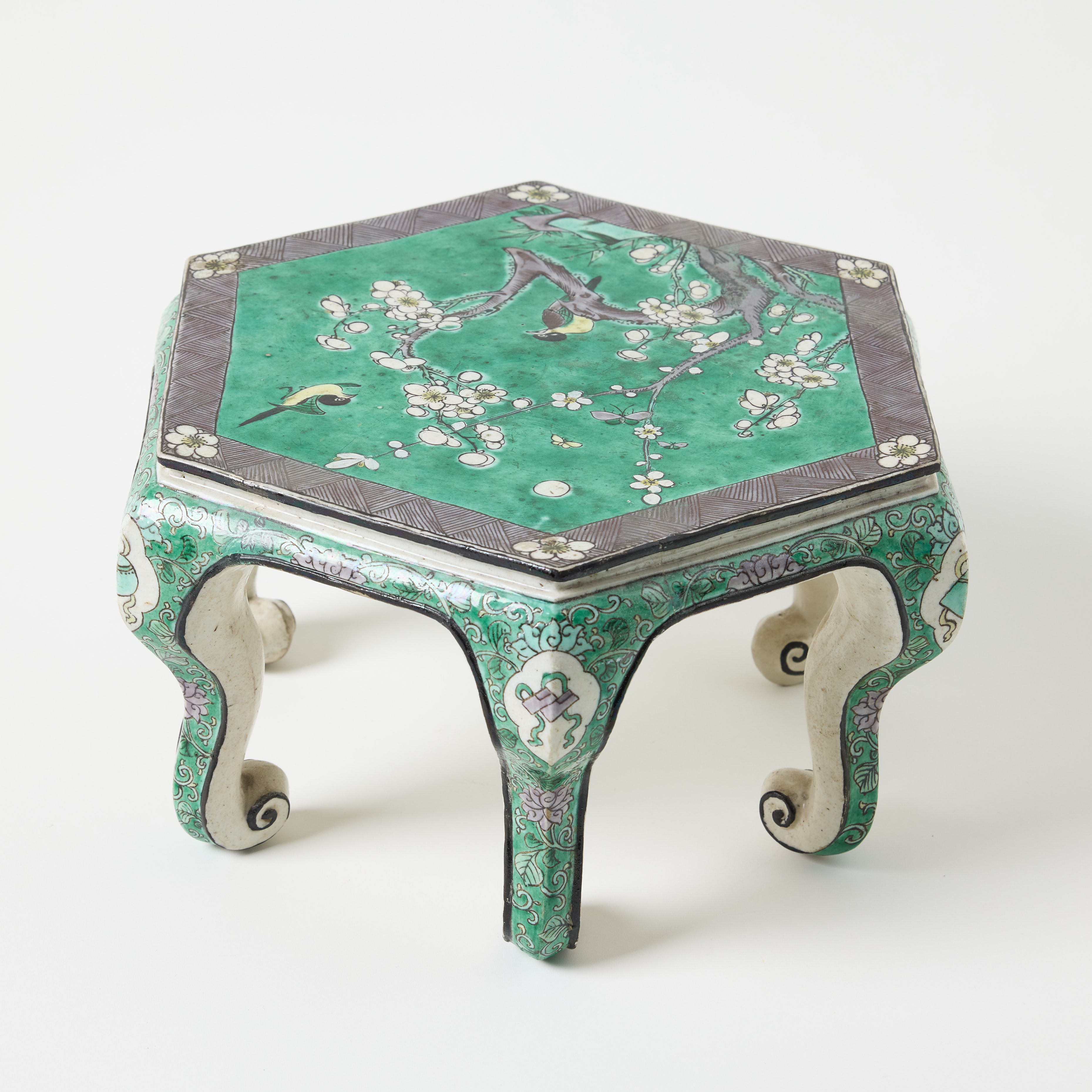 A Chinese Hexagonal Famille Verte Stand.
