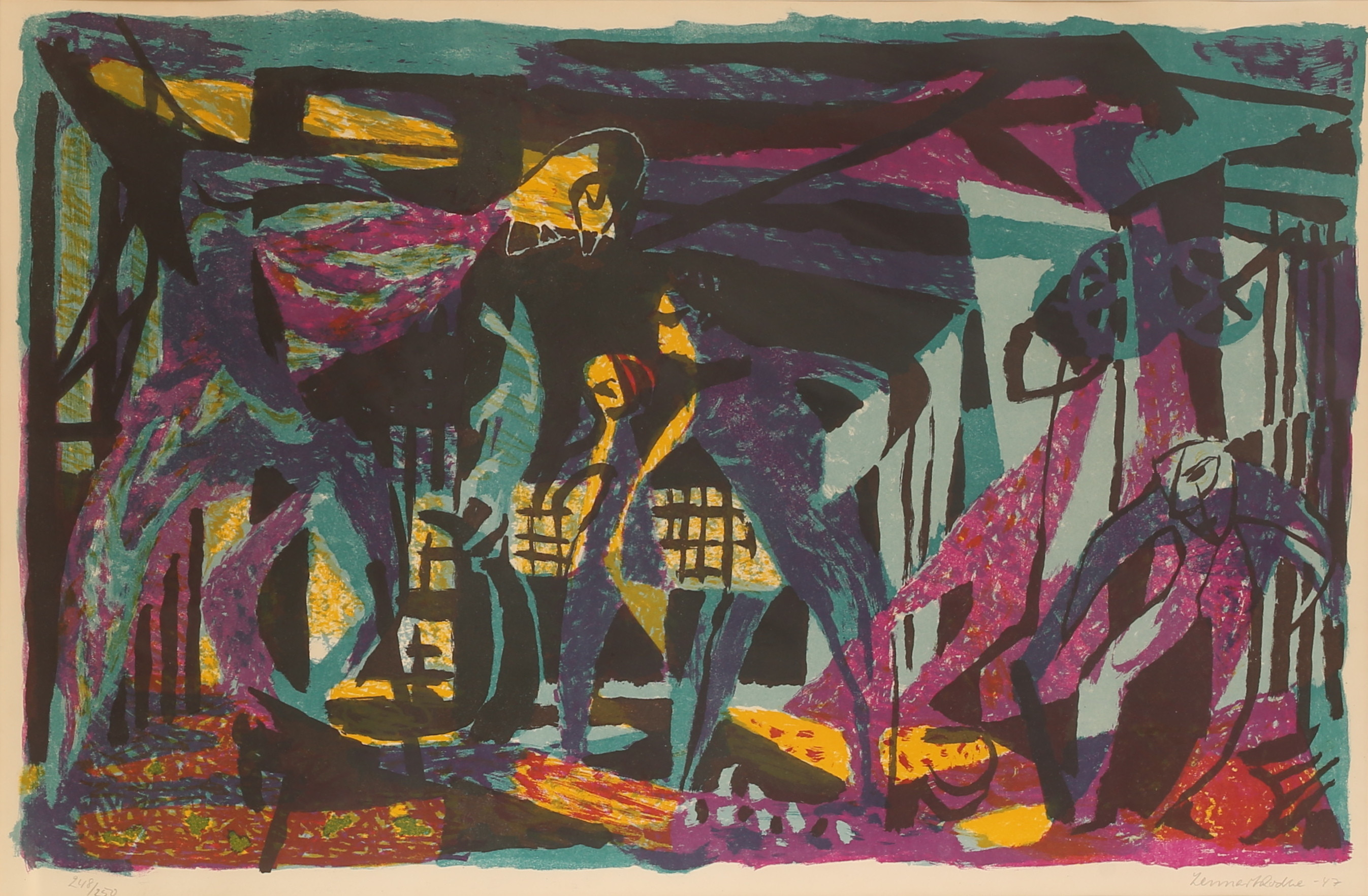 LENNART RODHE. Färglitografi, signerad -47, numrerad 248/250.