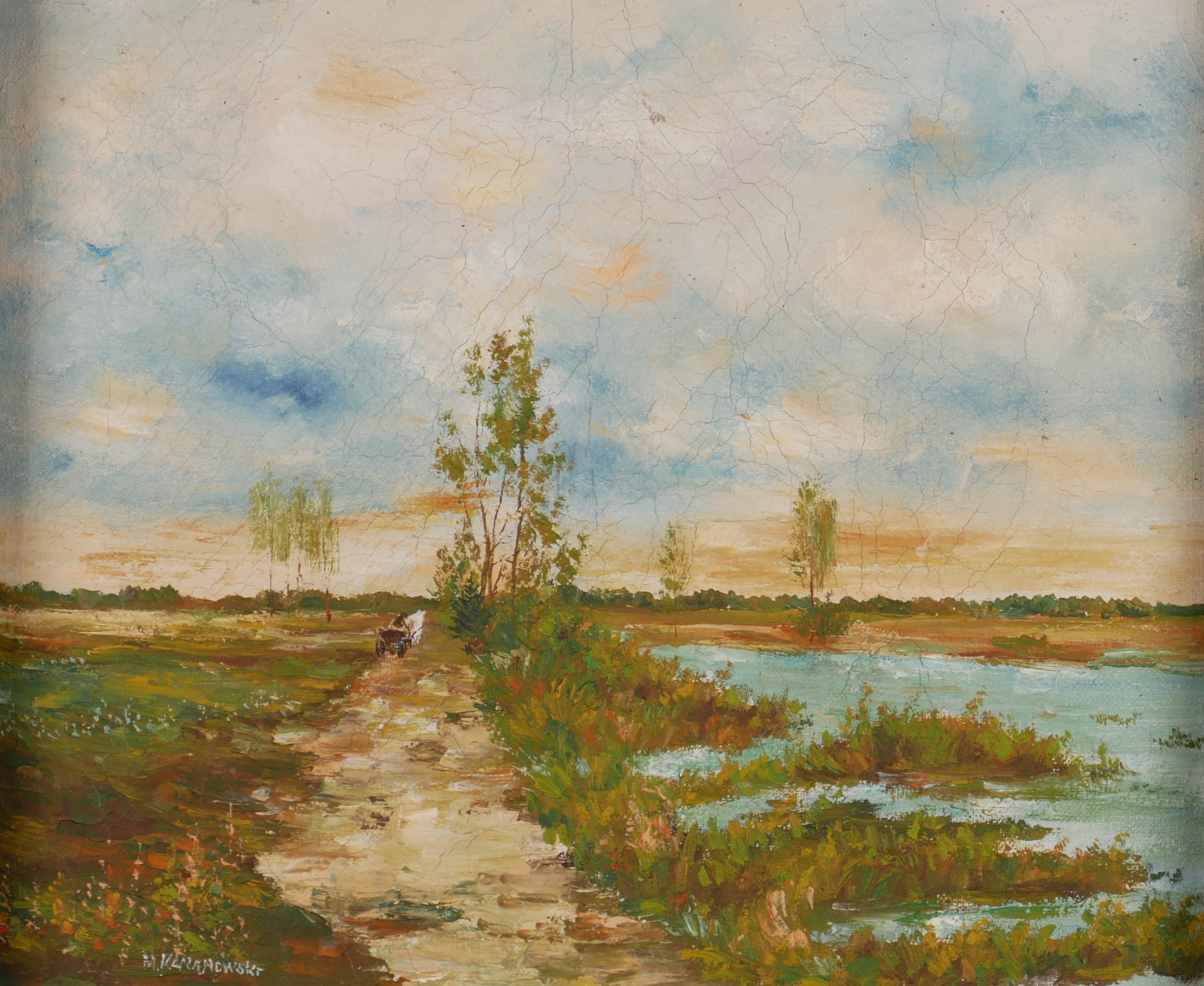 MARIAN KACZANOWSKI. Landskap, olja på duk, signerad.