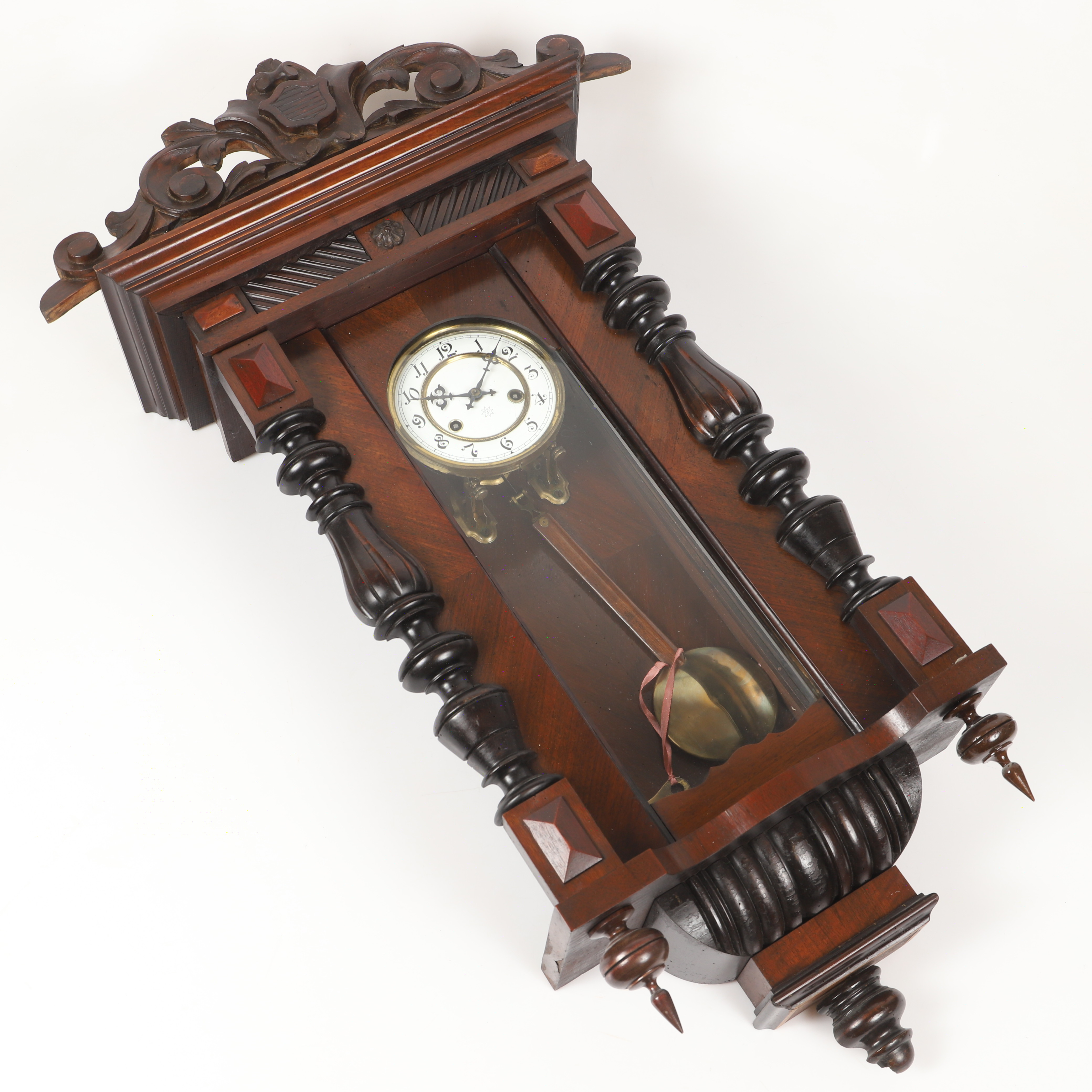 VÄGGPENDYL, Junghans, trä/glas. 1900-tal.