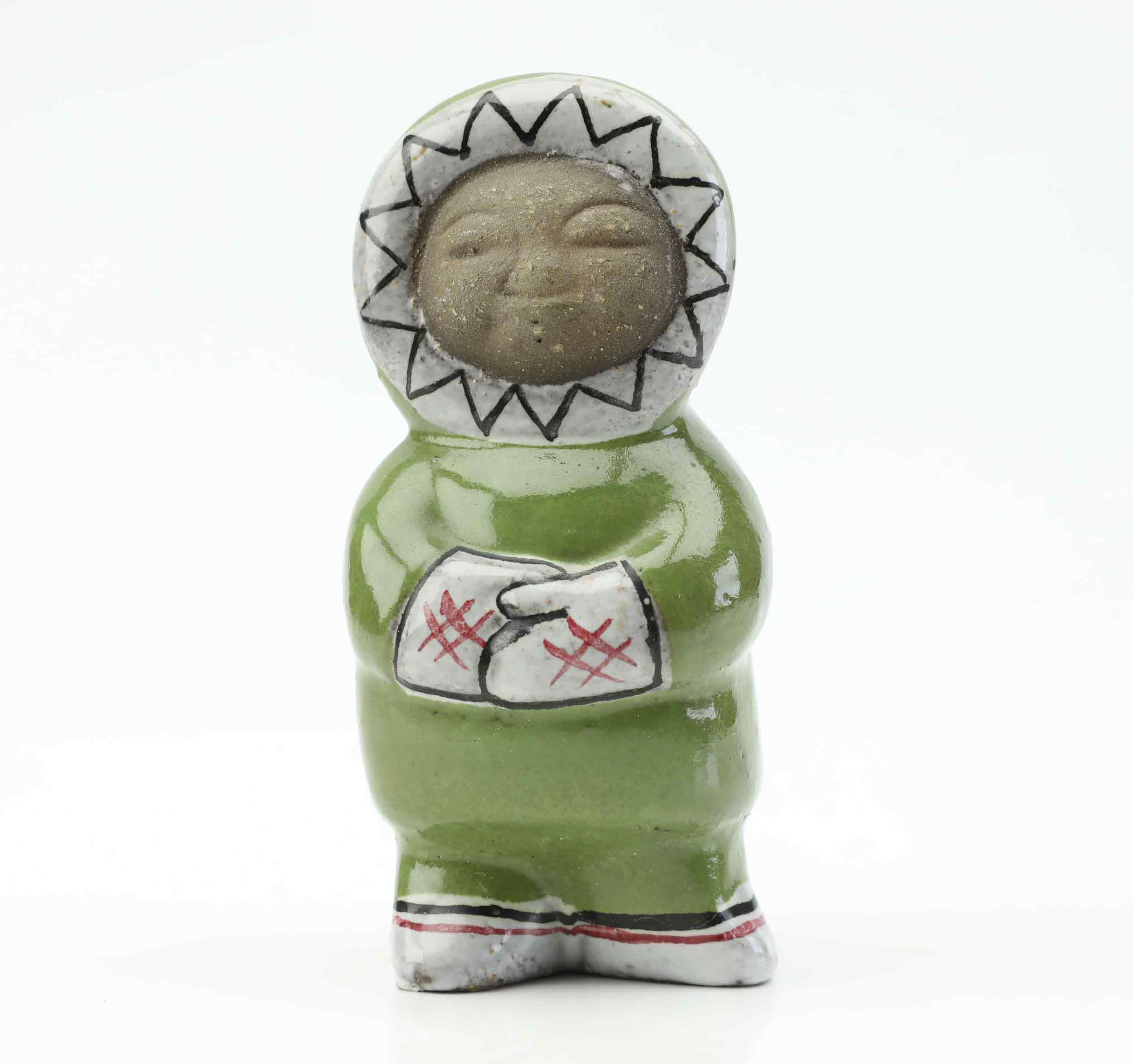 MARI SIMMULSON. figurin, Eskimo, stengods, delvis glaserad, Upsala-Ekeby, 1950/60-tal.