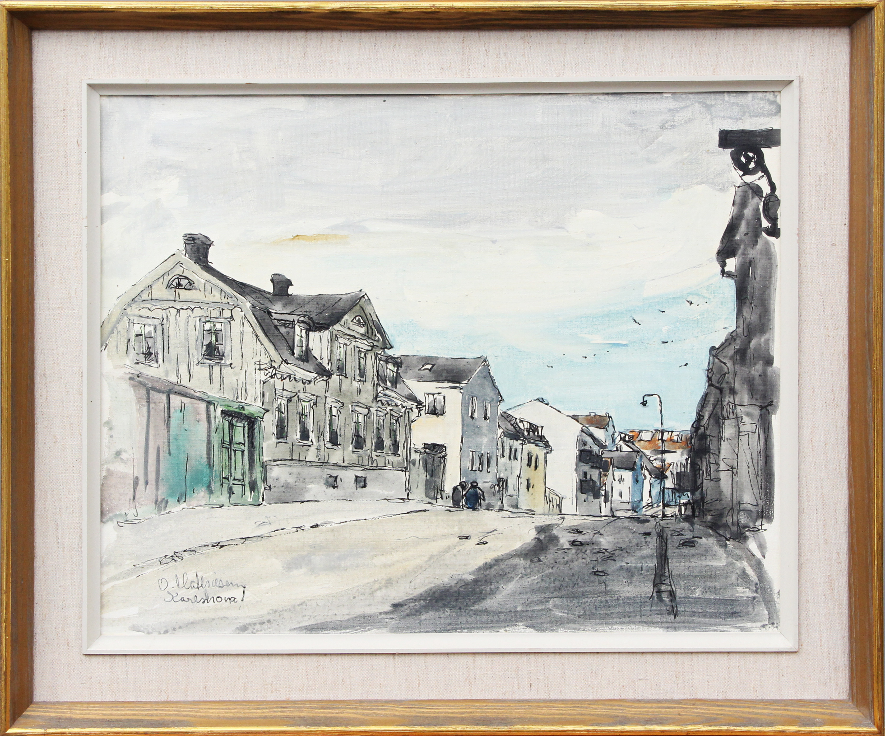 OLE MATHIESEN. OLJA, på duk, Karlskronamotiv, signerad.