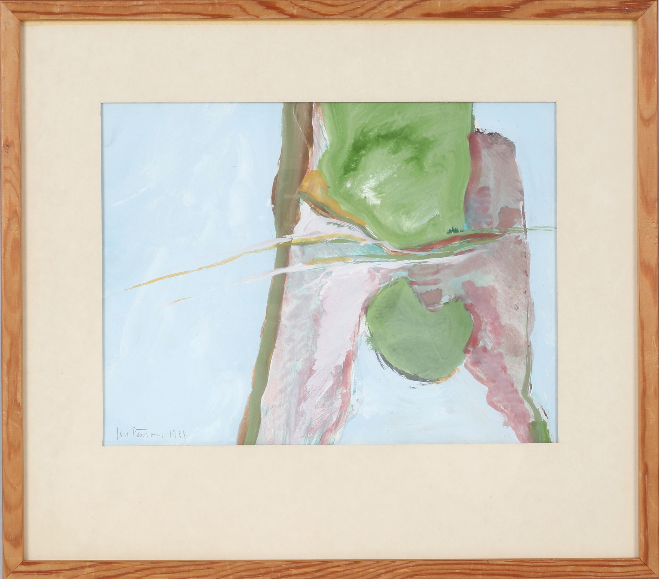 JON PÄRSON. Komposition, gouache på papp, signerad och daterad 1988.