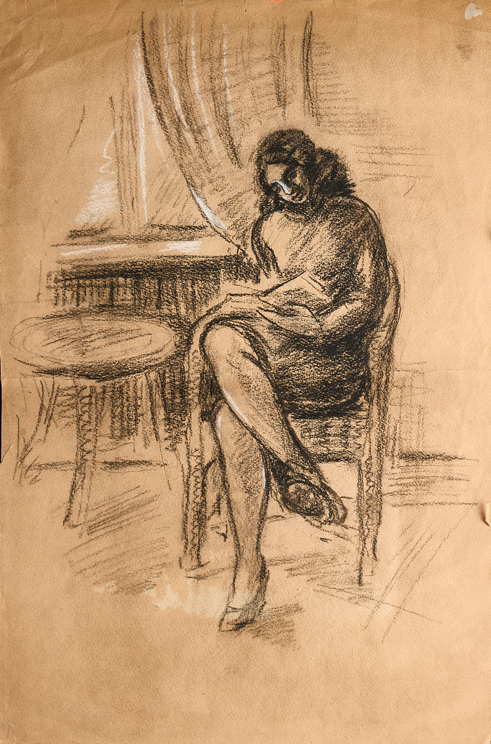 LENNART ROSENSOHN (1918-1994). Modellstudie, 4 st skisser vara 2 signerade, varierande tekniker.