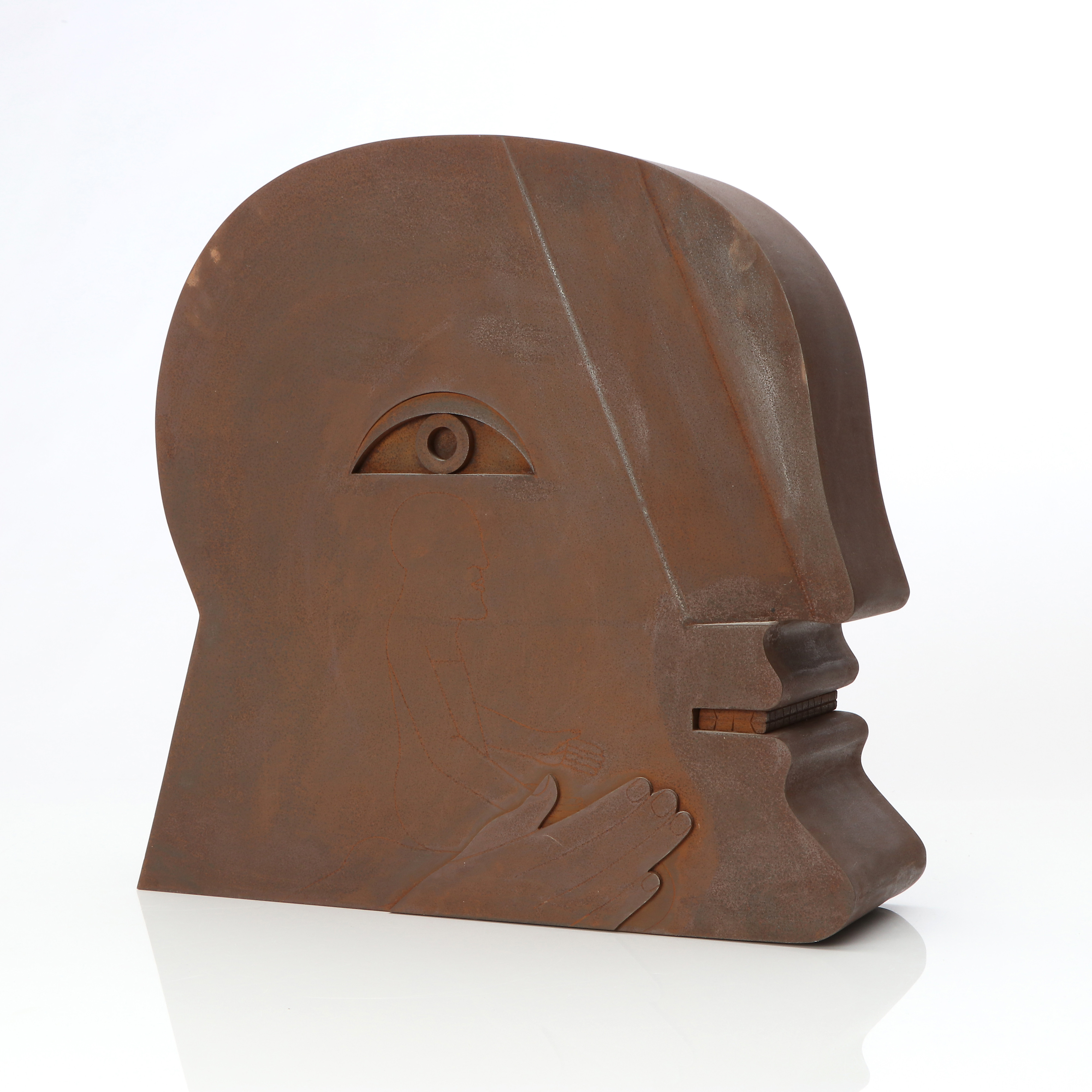 HORST ANTES. SKULPTUR. Nr 219/1000. Smide. Ansikte. Signerad.