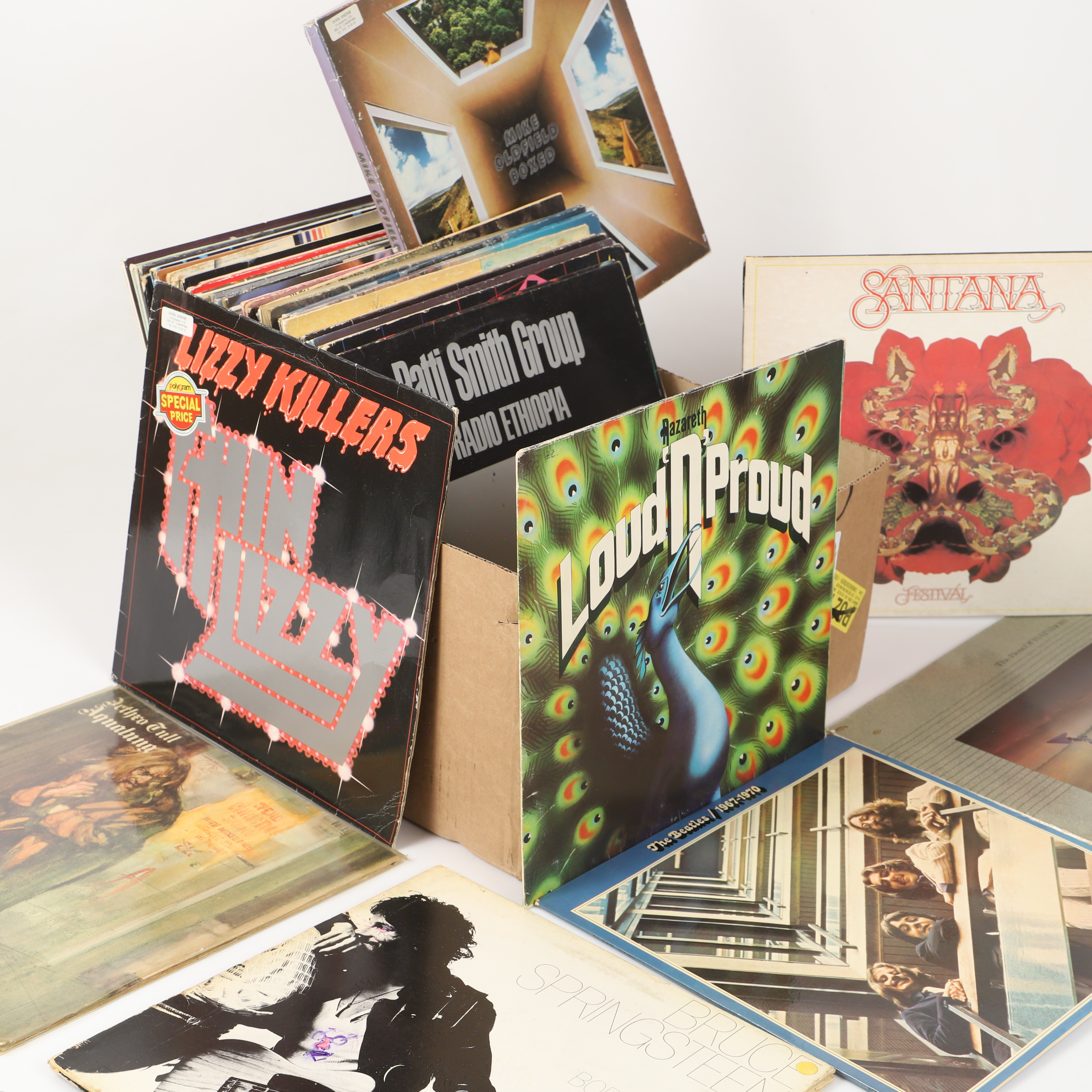 LP-SKIVOR, ca 55 stycken, blandade artister och genrer.