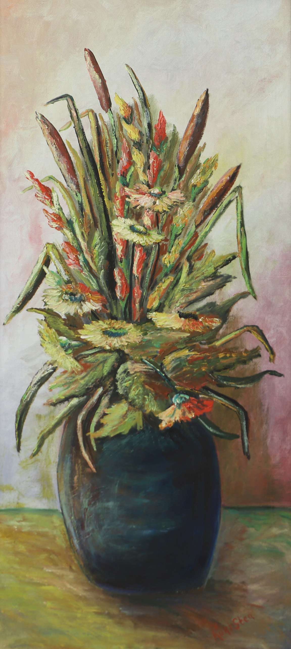 KURT STEN. Blomsterstilleben, olja på duk, signerad.