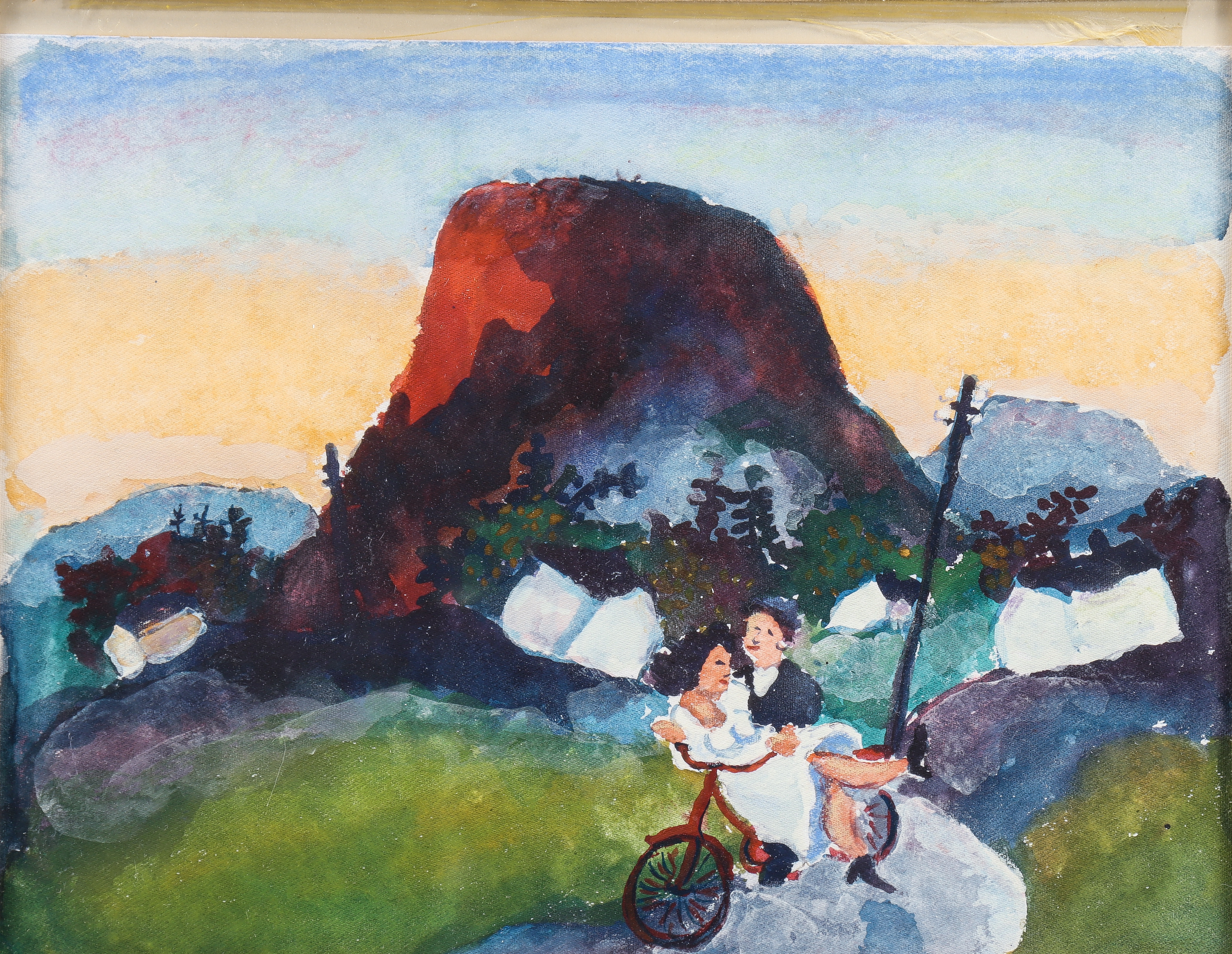 JUSSI TAIPALEENMÄKI. Gouache, signeringen trolige dold bakom passepartout.