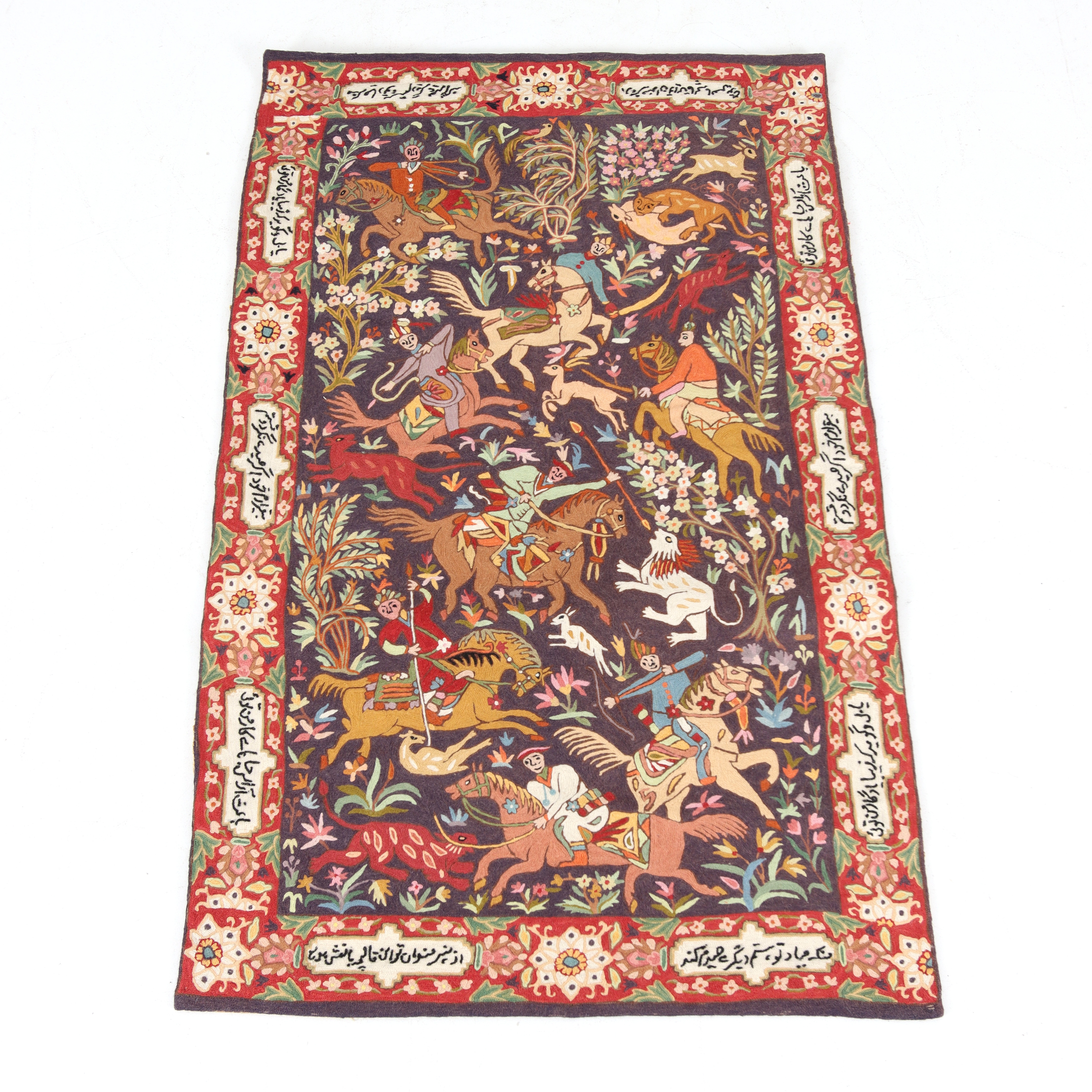 BRODERI, sannolikt Persien, jaktmotiv.