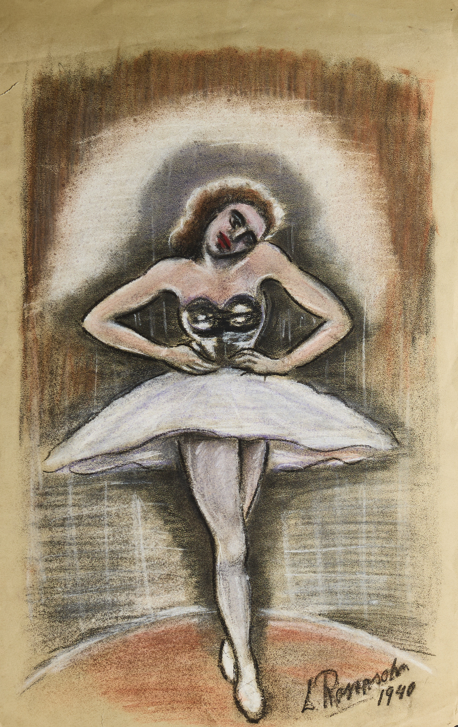 LENNART ROSENSOHN (1918-1994). Ballerina, signerad och daterad 1940, krita på papper.