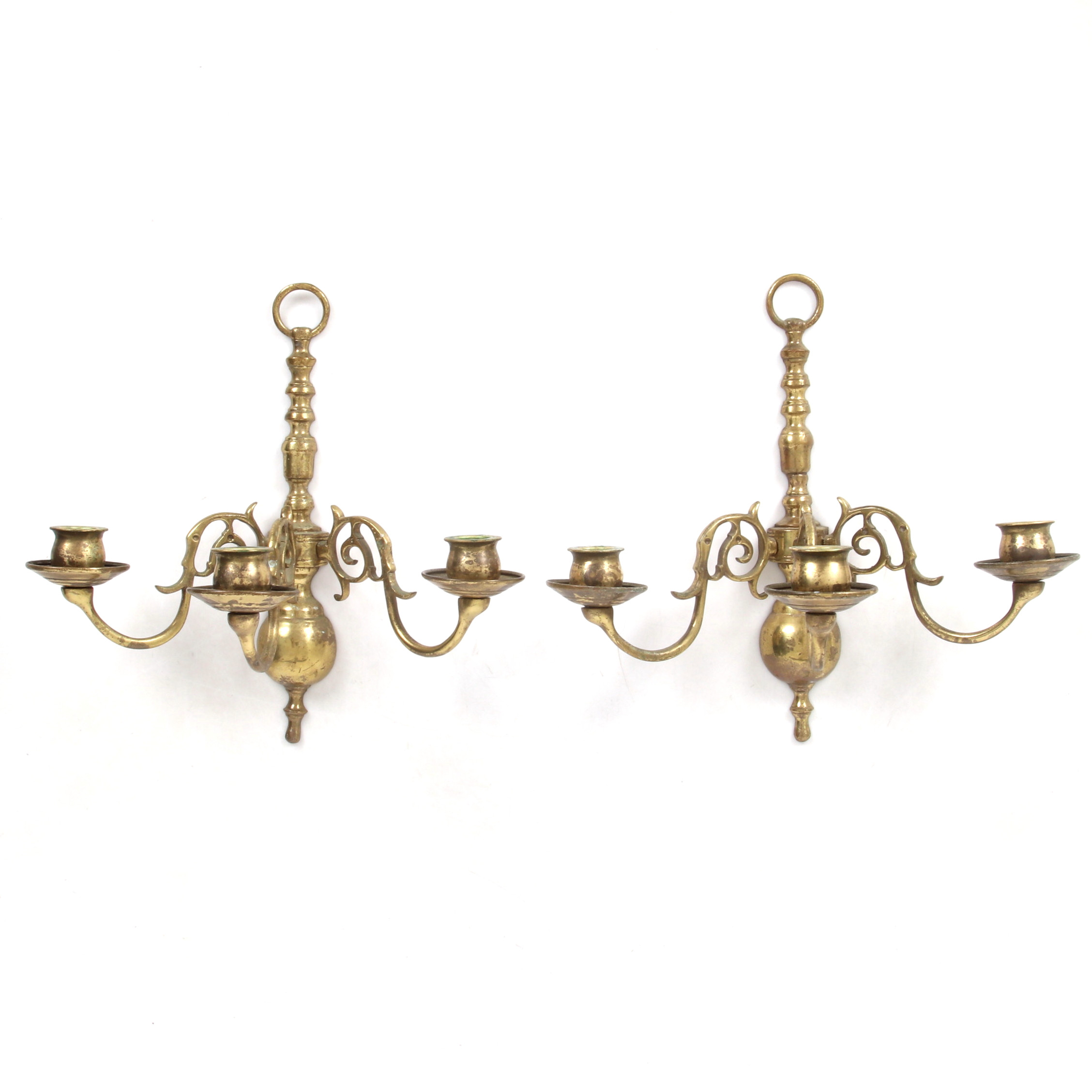 VÄGGLAMPETTER, 1 par, mässing, barockstil, 1900-tal.