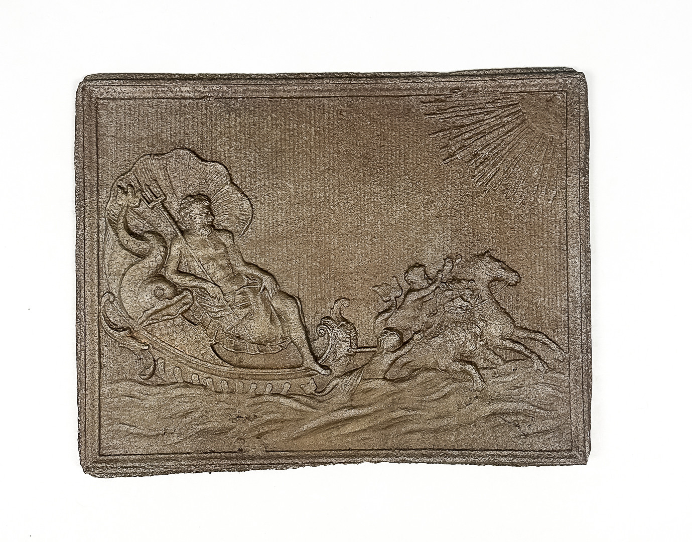 SÄTTUGNSPLATTA, gjutjärn, "Poseidon", 18/1900-tal.