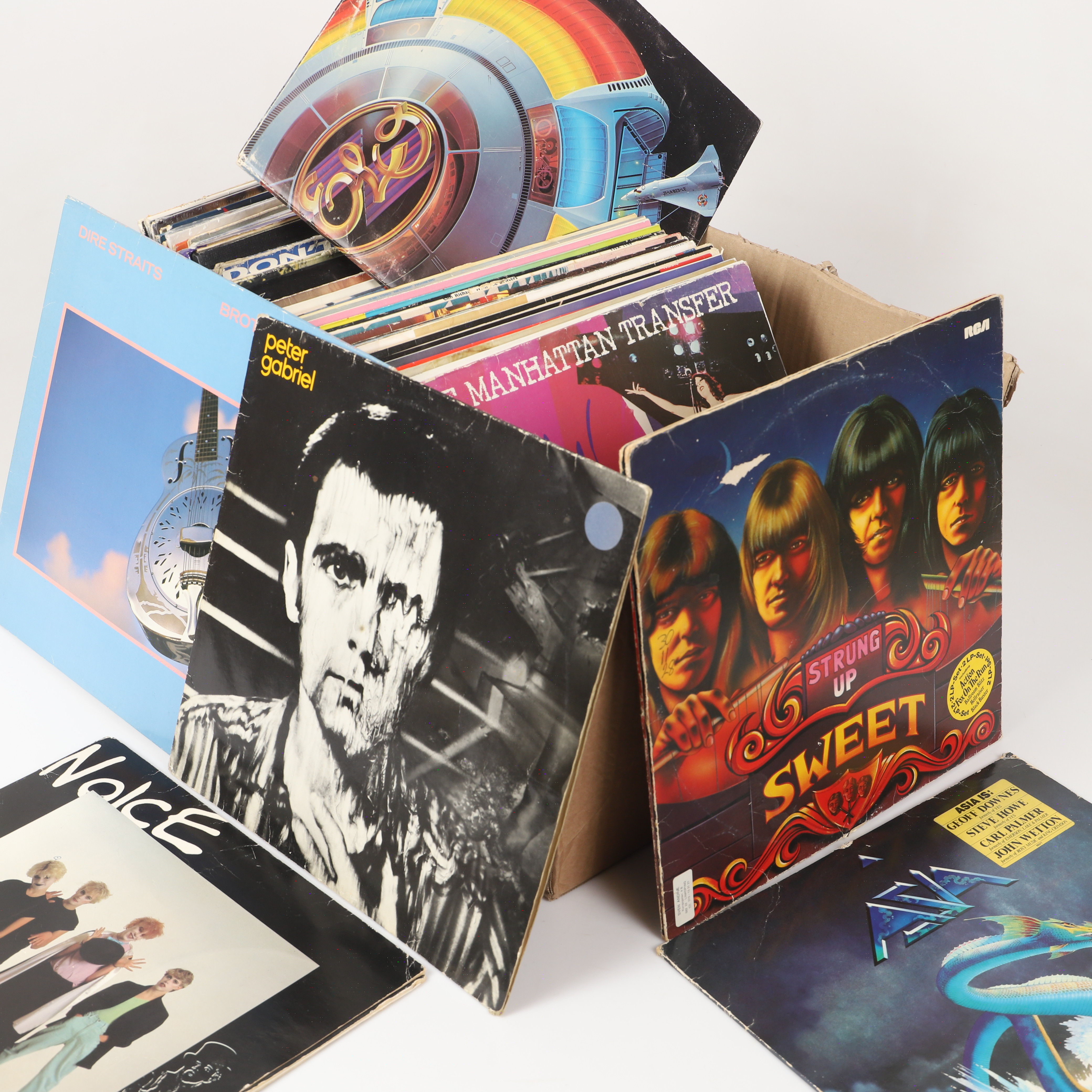 LP-SKIVOR, ca 65 stycken, blandade artister och genrer.