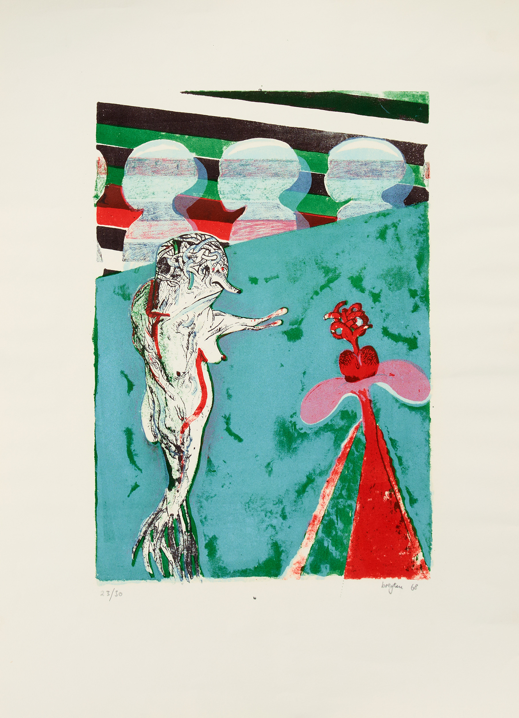 BREYTEN BREYTENBACH 1939-2024. "Anthropomorphic figures with heads".