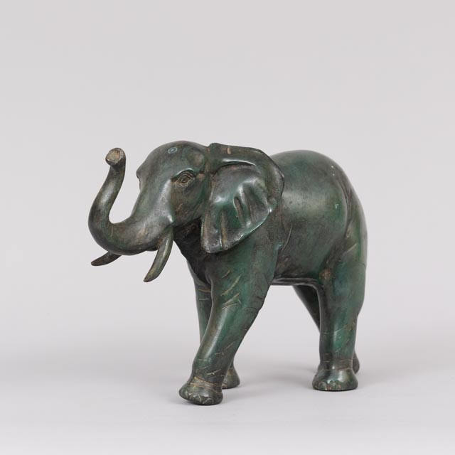SKULPTUR, Elefant, grönpatinerad brons, Art People Gallery Sweden, stämplad A.P.G.