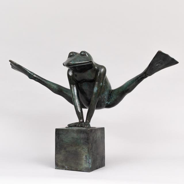 SKULPTUR, "Look at my legs", grönpatinerad brons, stämplad APG.