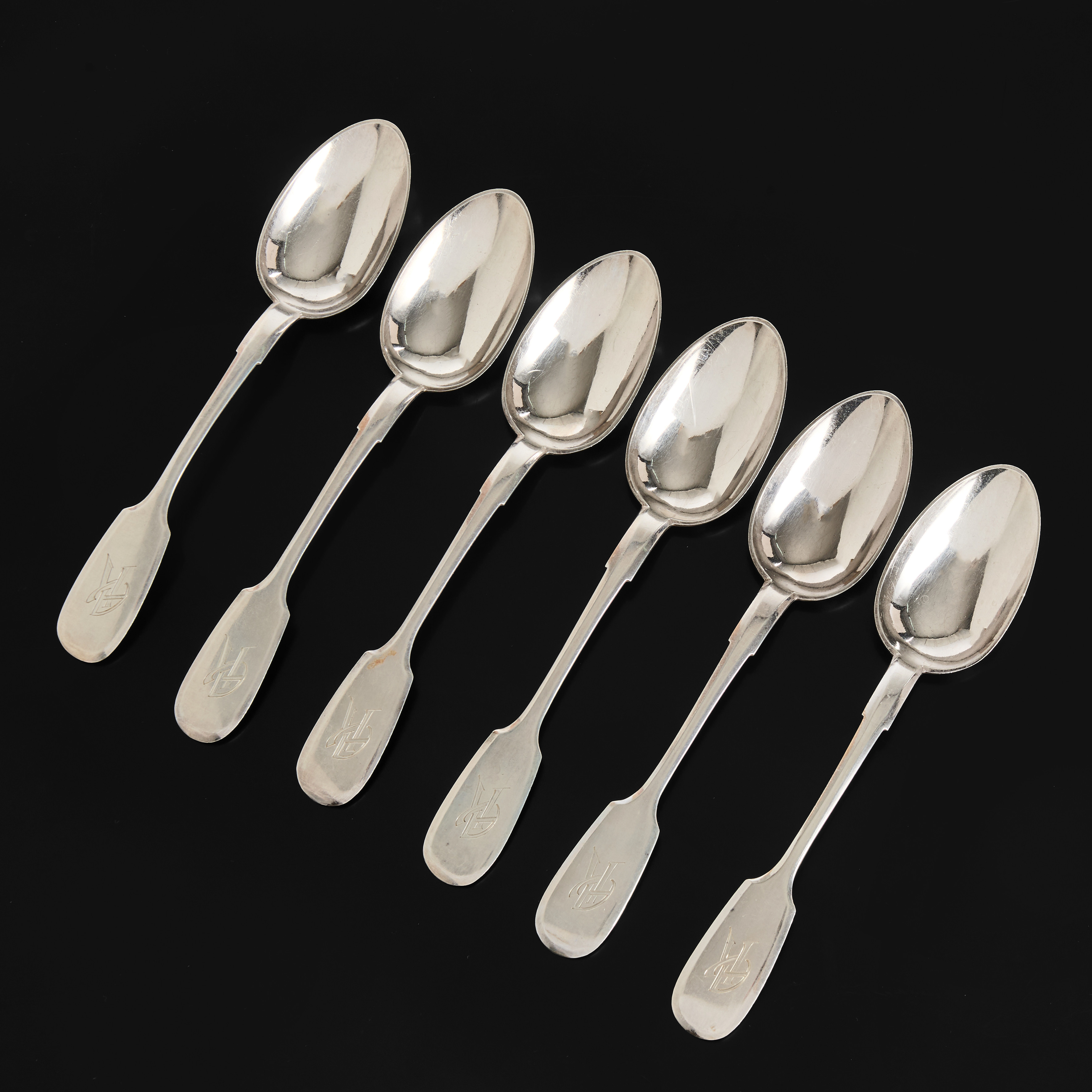BORDSSKEDAR, 6 st, silver, ryssland, stämplade Moskva (1908-26).
