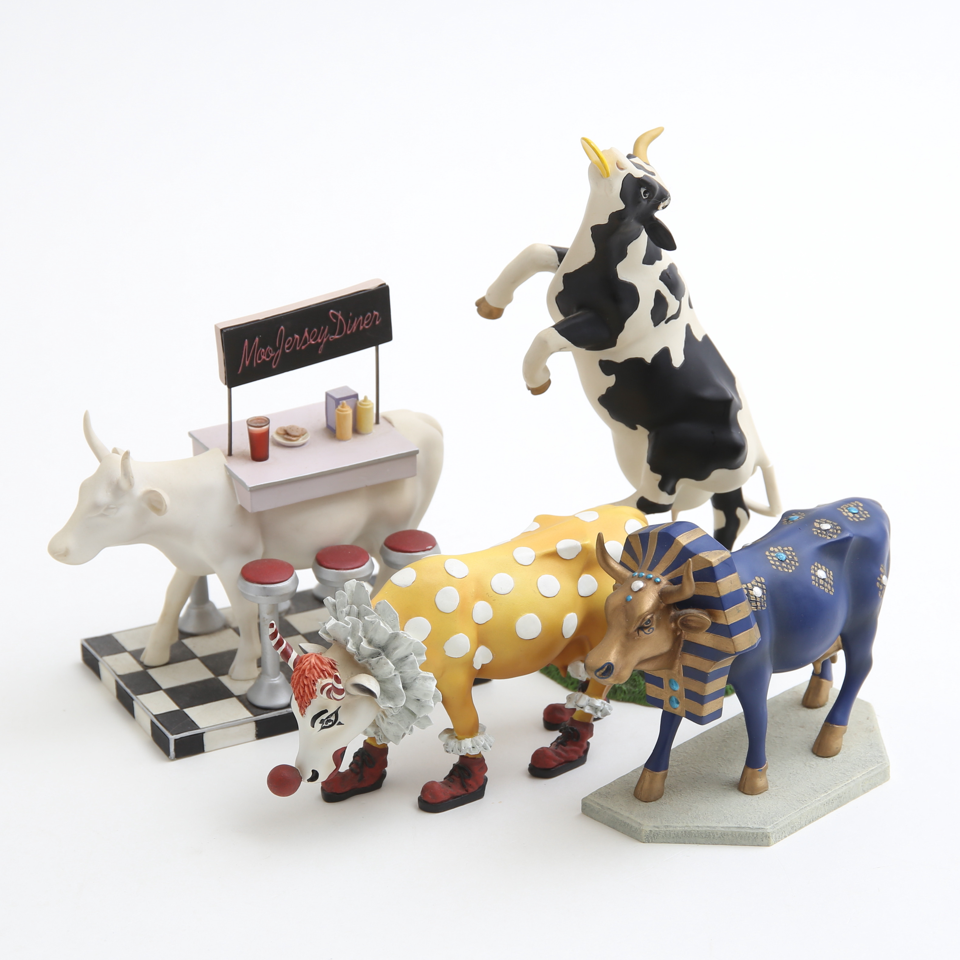 FIGURINER, 4 st, "Cow Parade", konstmassa, 2000-tal.