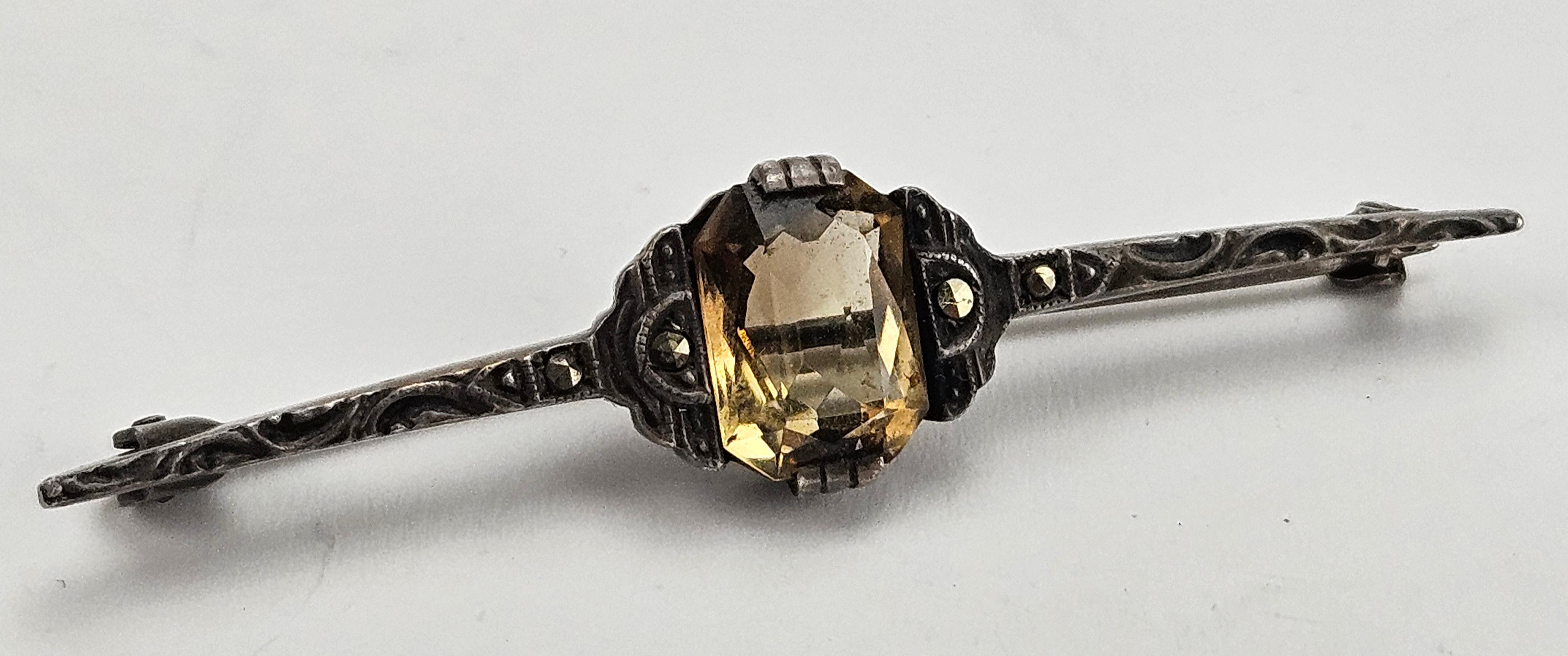 BROSCH, silver, Art deco-stil, 1900-talets första hälft.