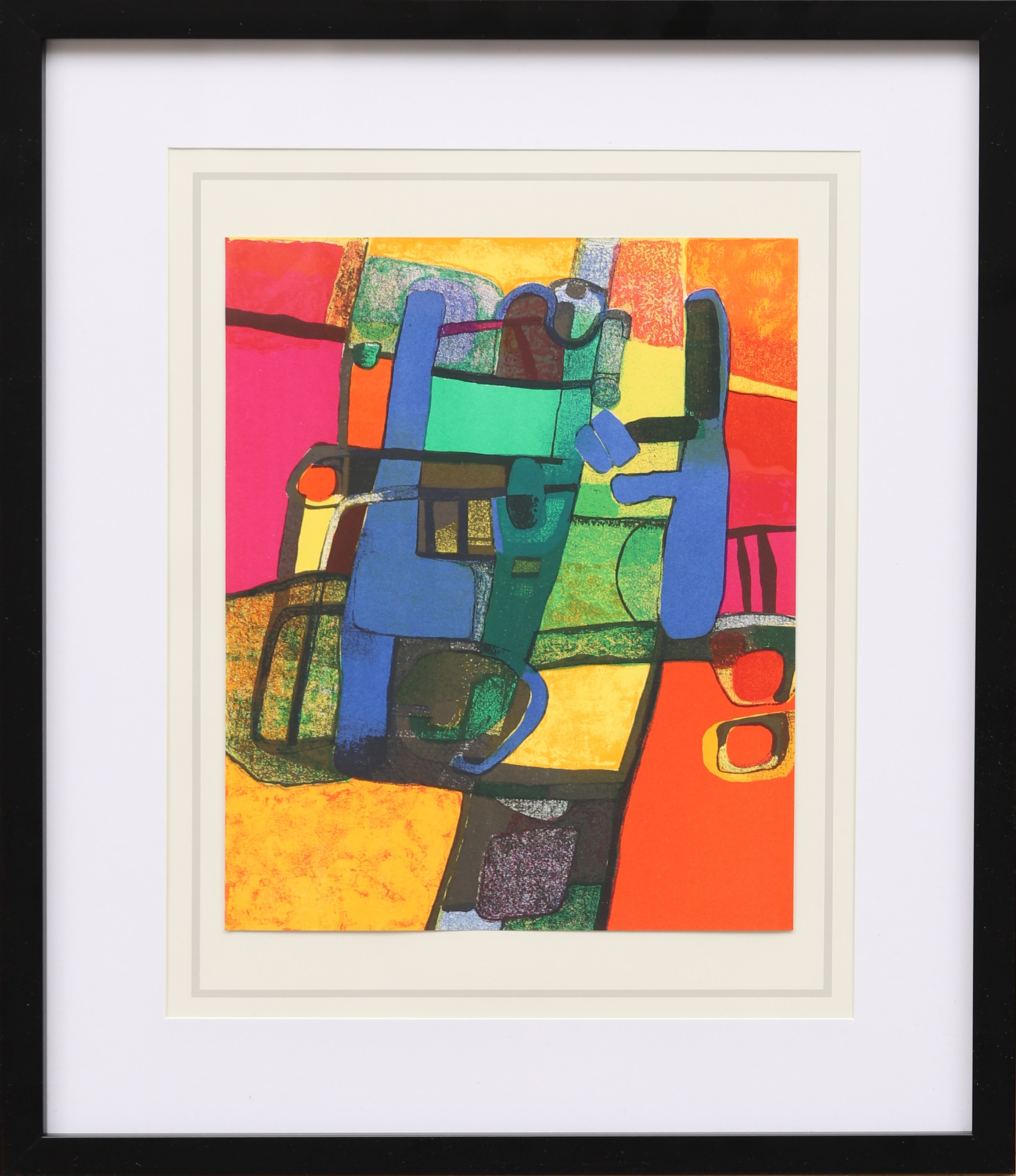 MAURICE ESTÈVE. "Duetto", färglitografi ur XX:e siècle nr 33 1969.