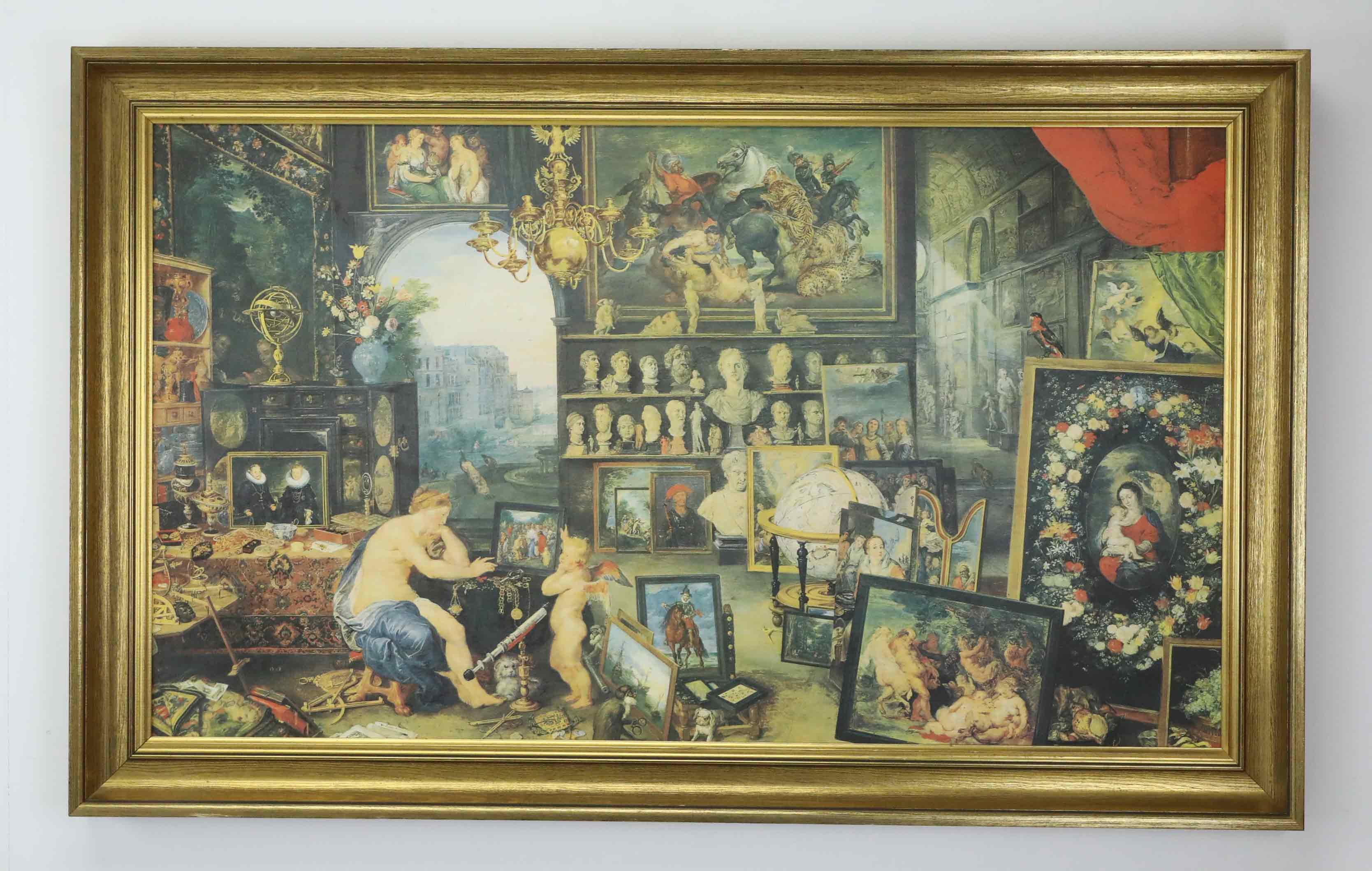 JAN BRUEGHEL. EFTER. tryck på duk, reproduktion, "Allegory of Sight", Master Art, Malmö.