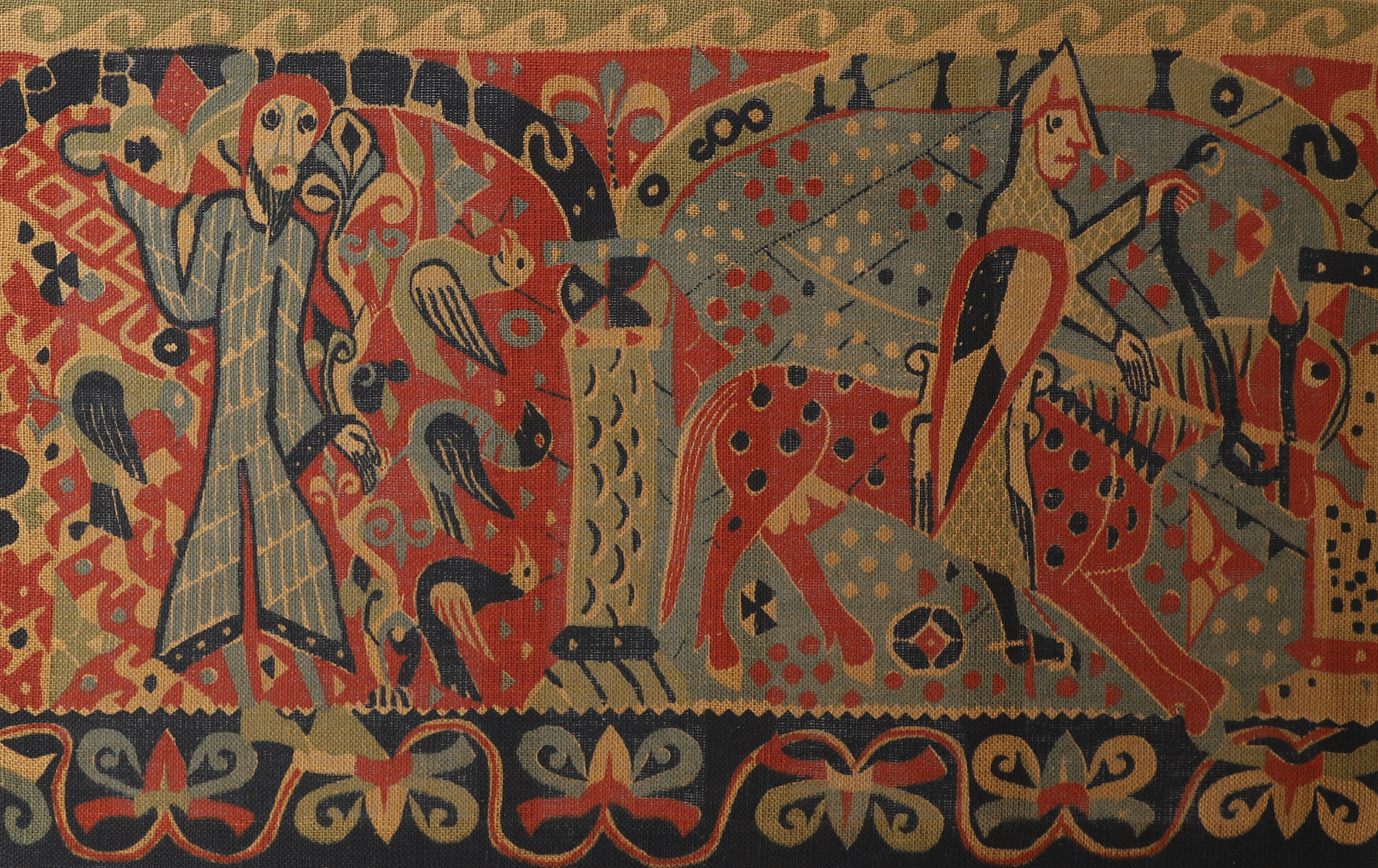 OKÄND KONSTNÄR. Motiv med riddare, textiltavla.