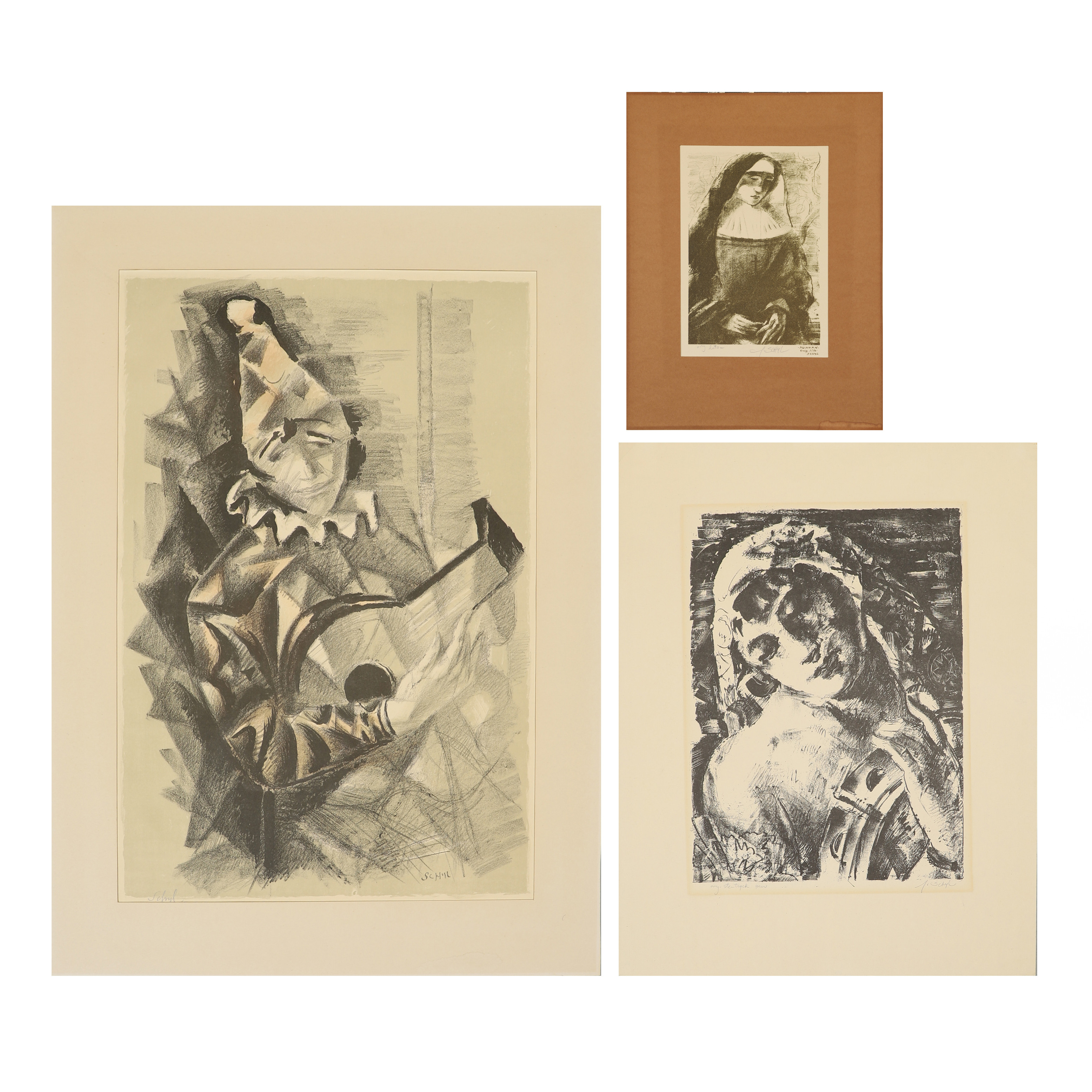 JULES SCHYL. LITOGRAFIER, 3 st, signerade.
