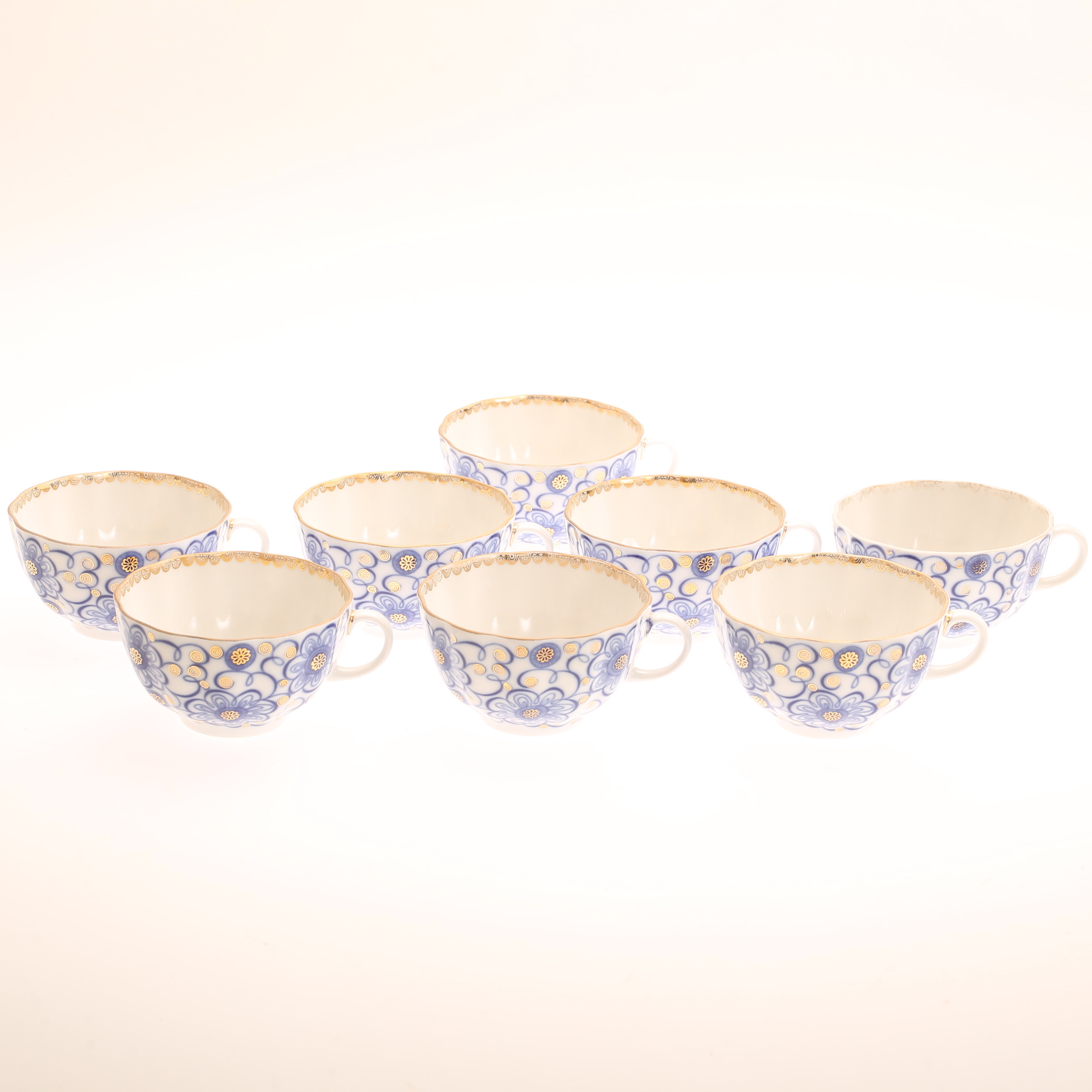 TEKOPPAR, 8 stycken, porslin, Imperial Porcelain, St Petersburg.