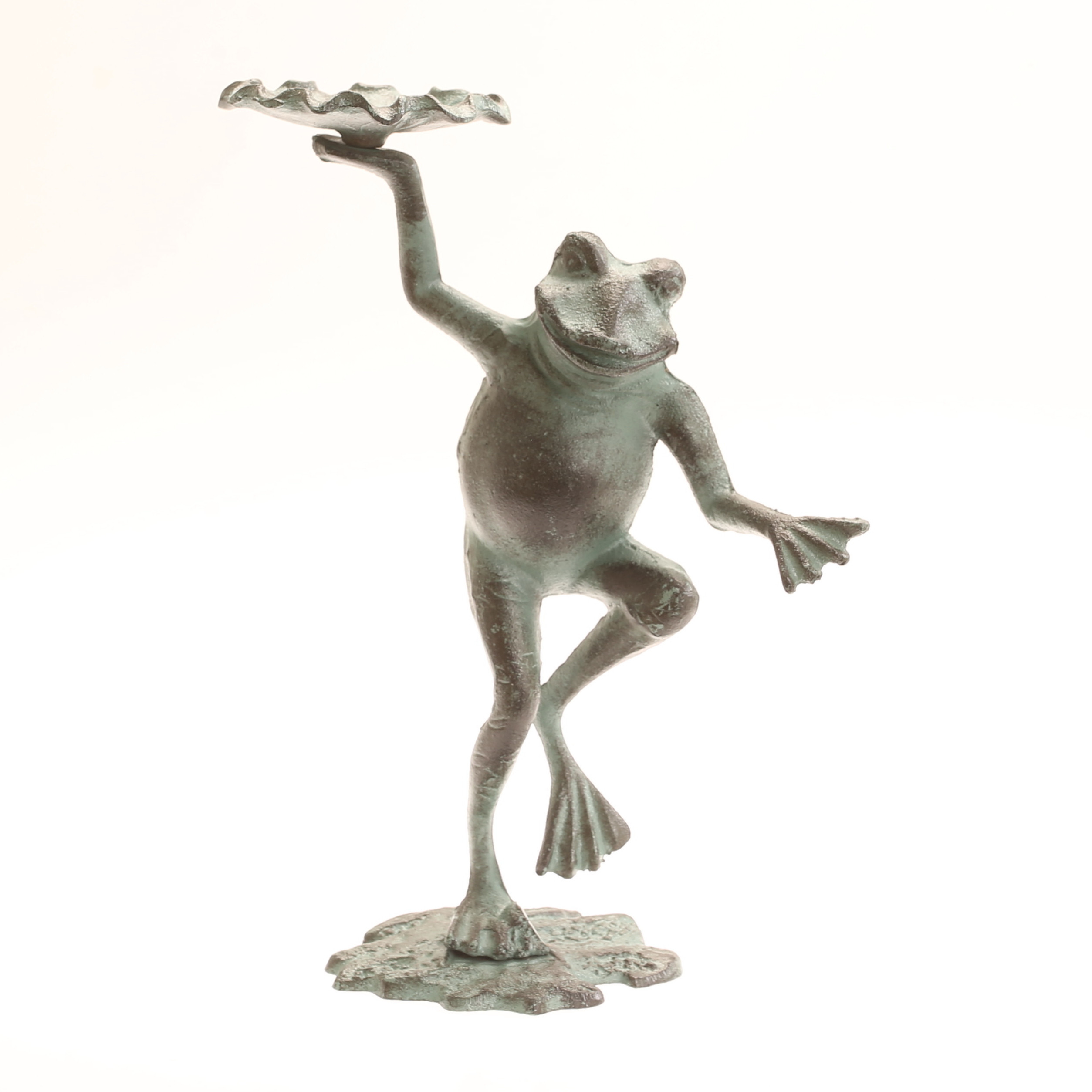 TRÄDGÅRDSSKULPTUR, groda, patinerat gjutjärn, samtida.