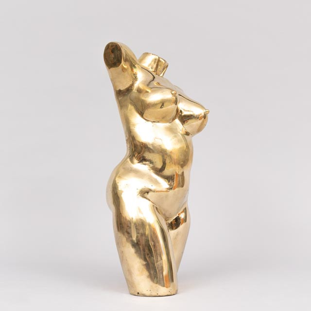 SKULPTUR, "Garbo", guldpatinerad brons, stämplad APG.