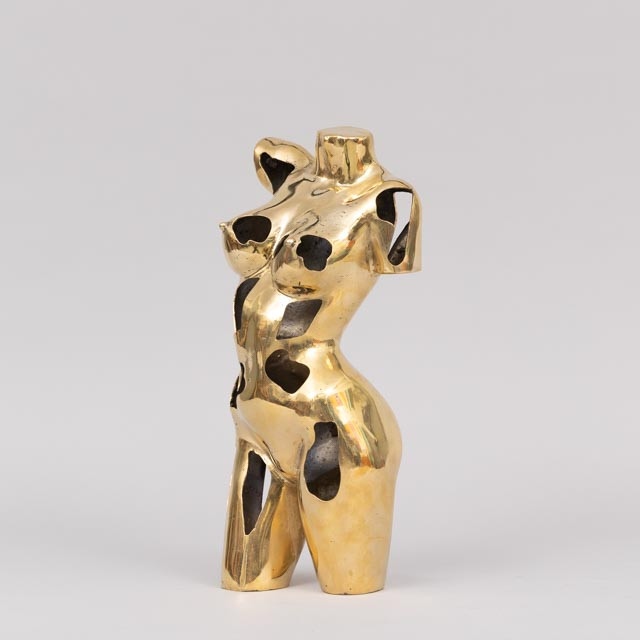 SKULPTUR, "Garbo Abyss", guldpatinerad brons, stämplad APG.