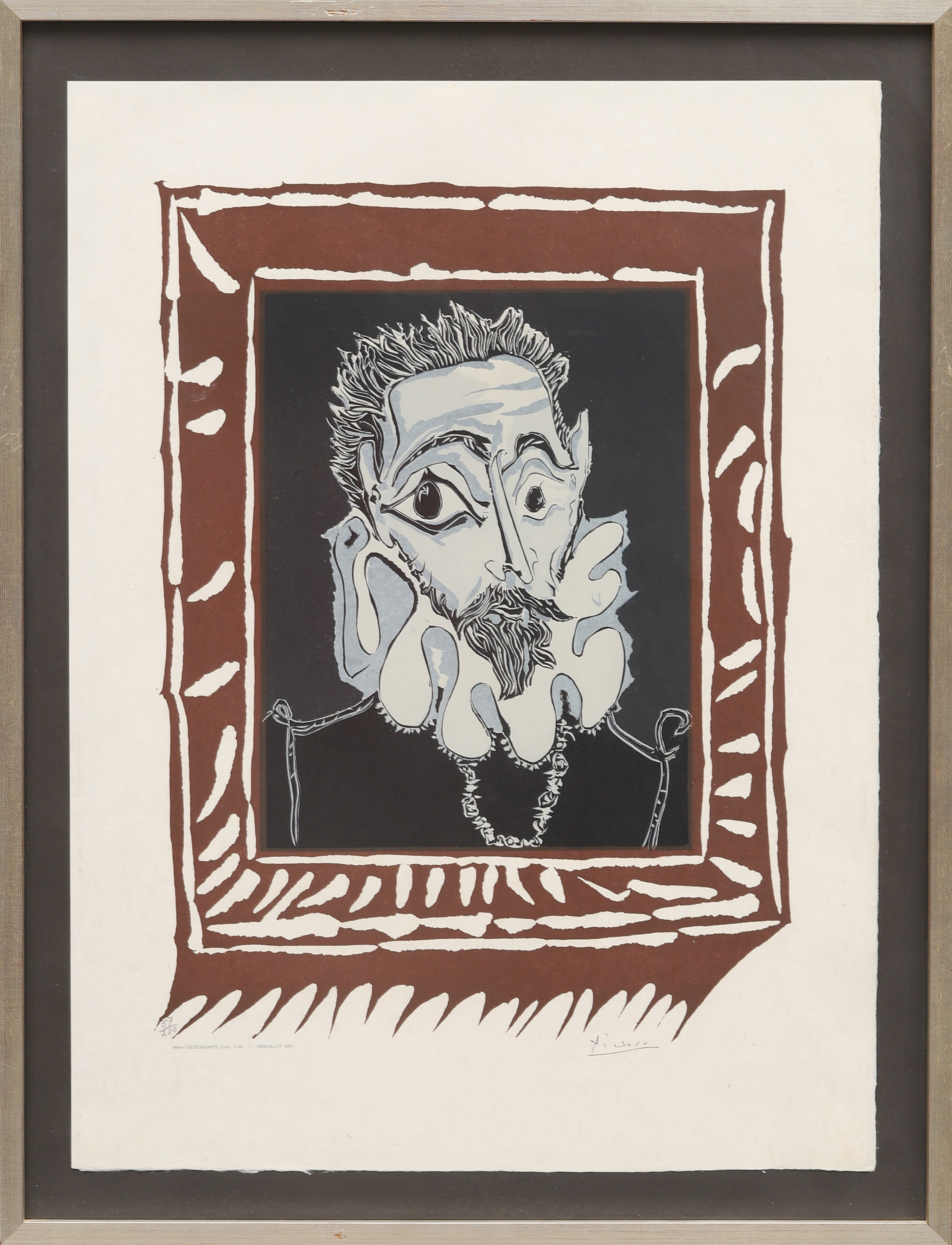 PABLO PICASSO. "L'Homme à la Fraise", färglitografi, signerad i trycket, numrerad 57/200.