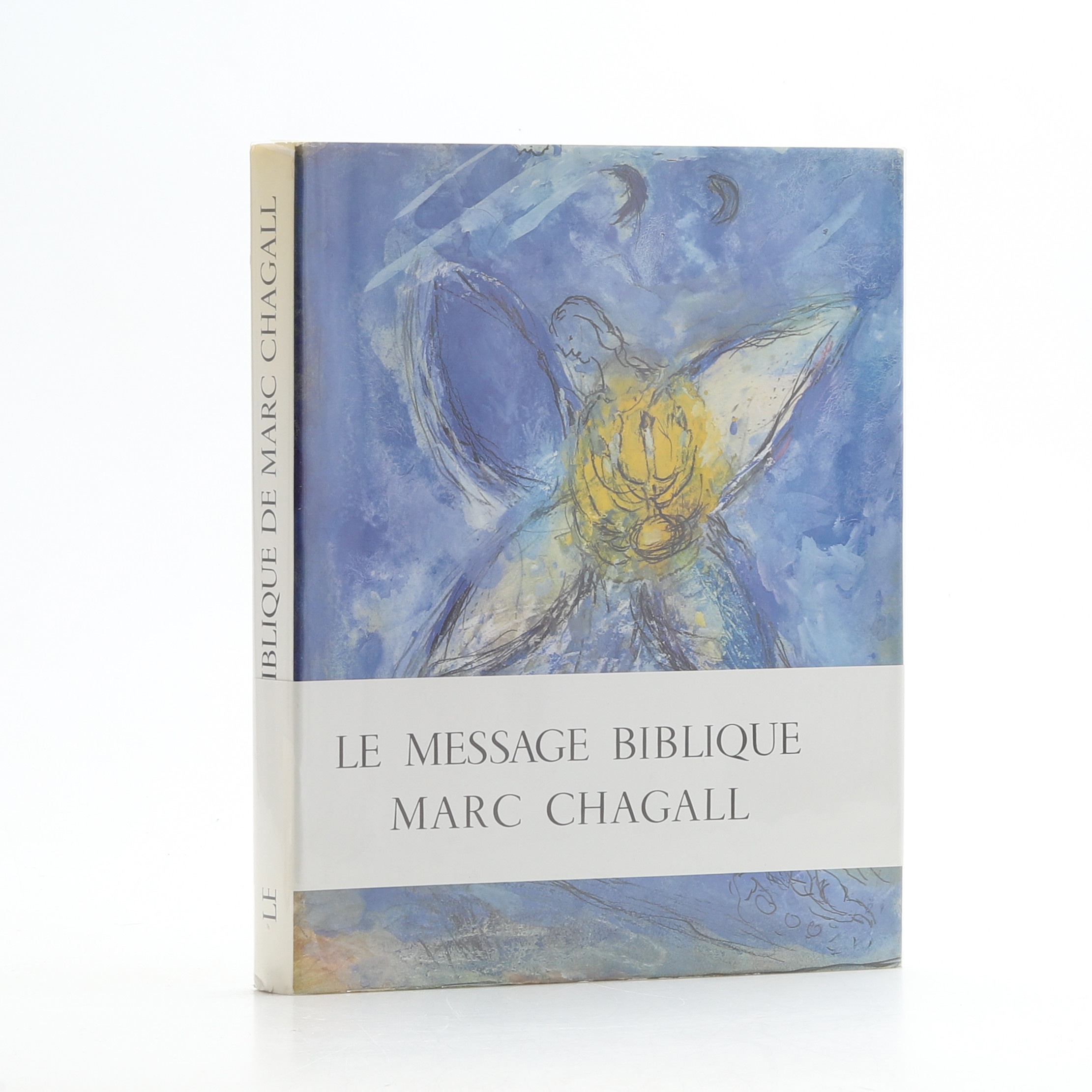 MARC CHAGALL. BOK, "Le Message Biblique", med originallitografi i färg som frontespis, tryckt av Mourlot Paris 1972.