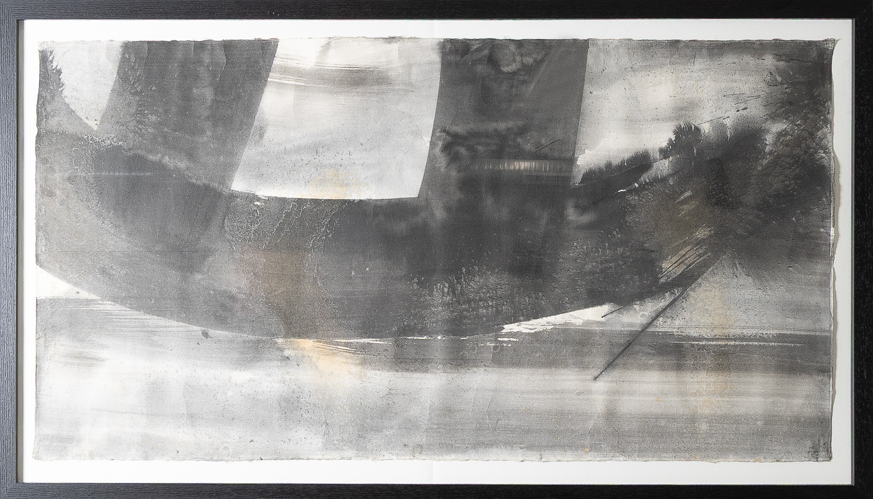 OKÄND KONSTNÄR. Komposition, troligen Japan, blandteknik på papper.