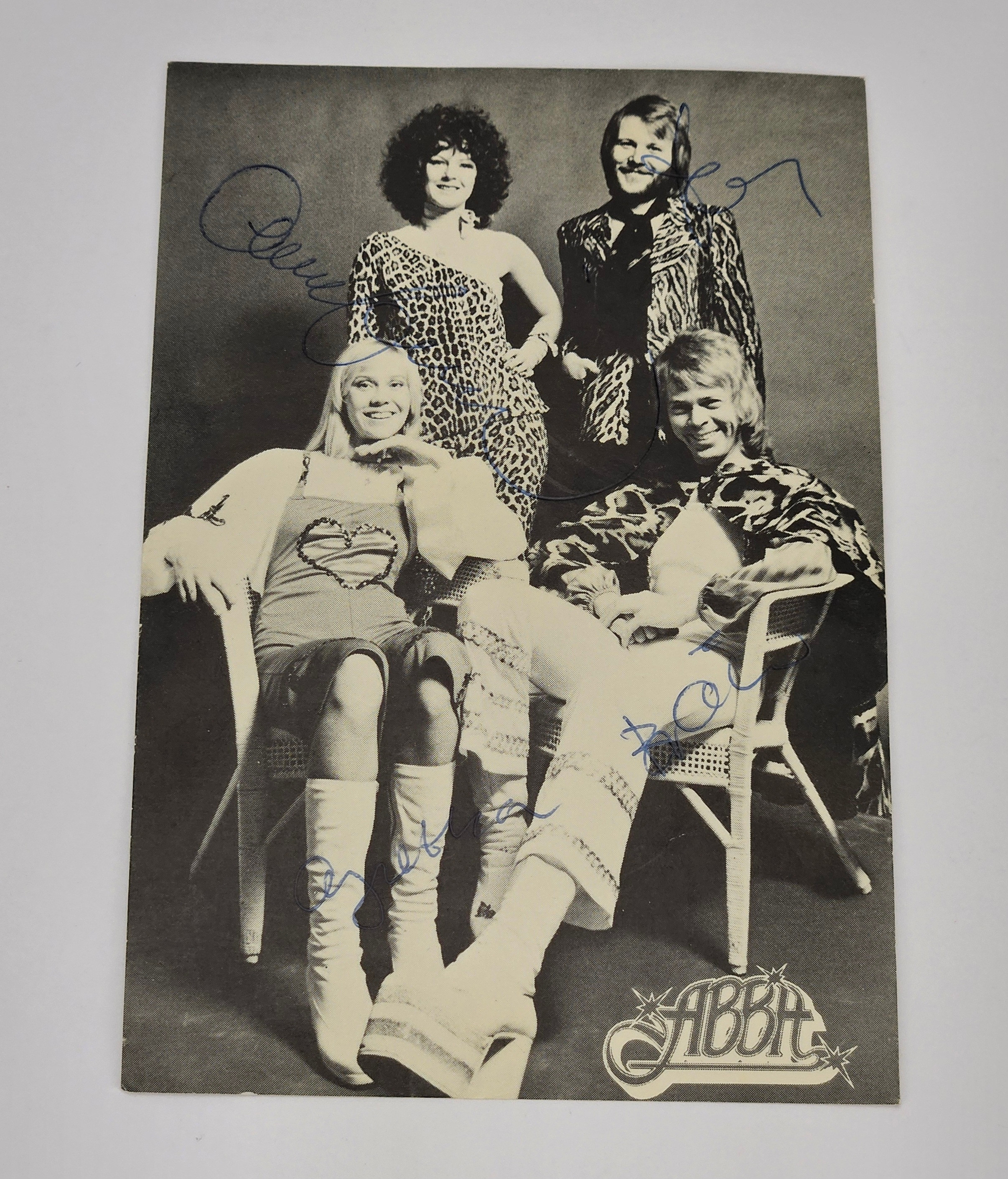 ABBA. Idolkort. Med egenhändigt signerade autografer.