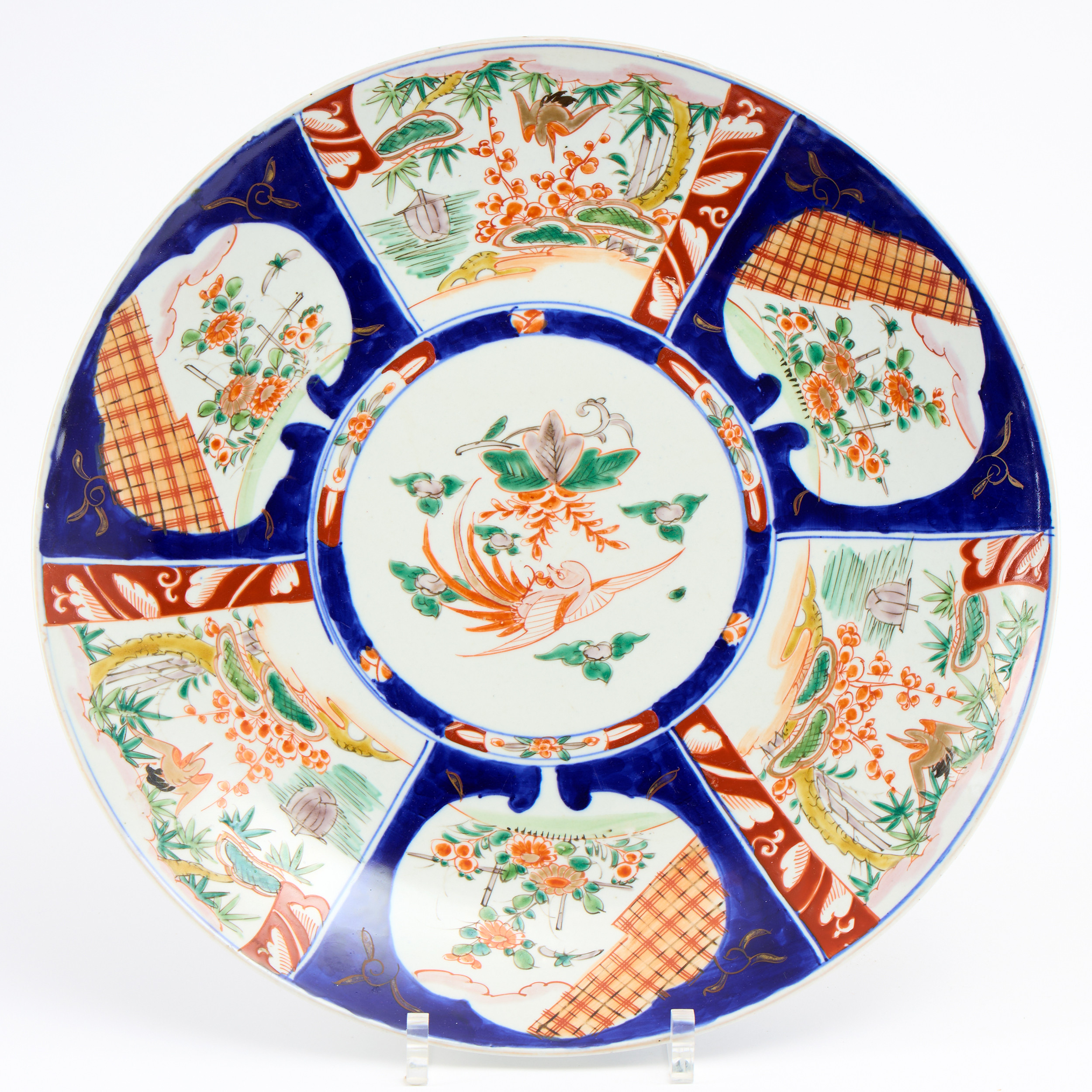 Praktfat, Imari Japan omkring 1900 porslin.