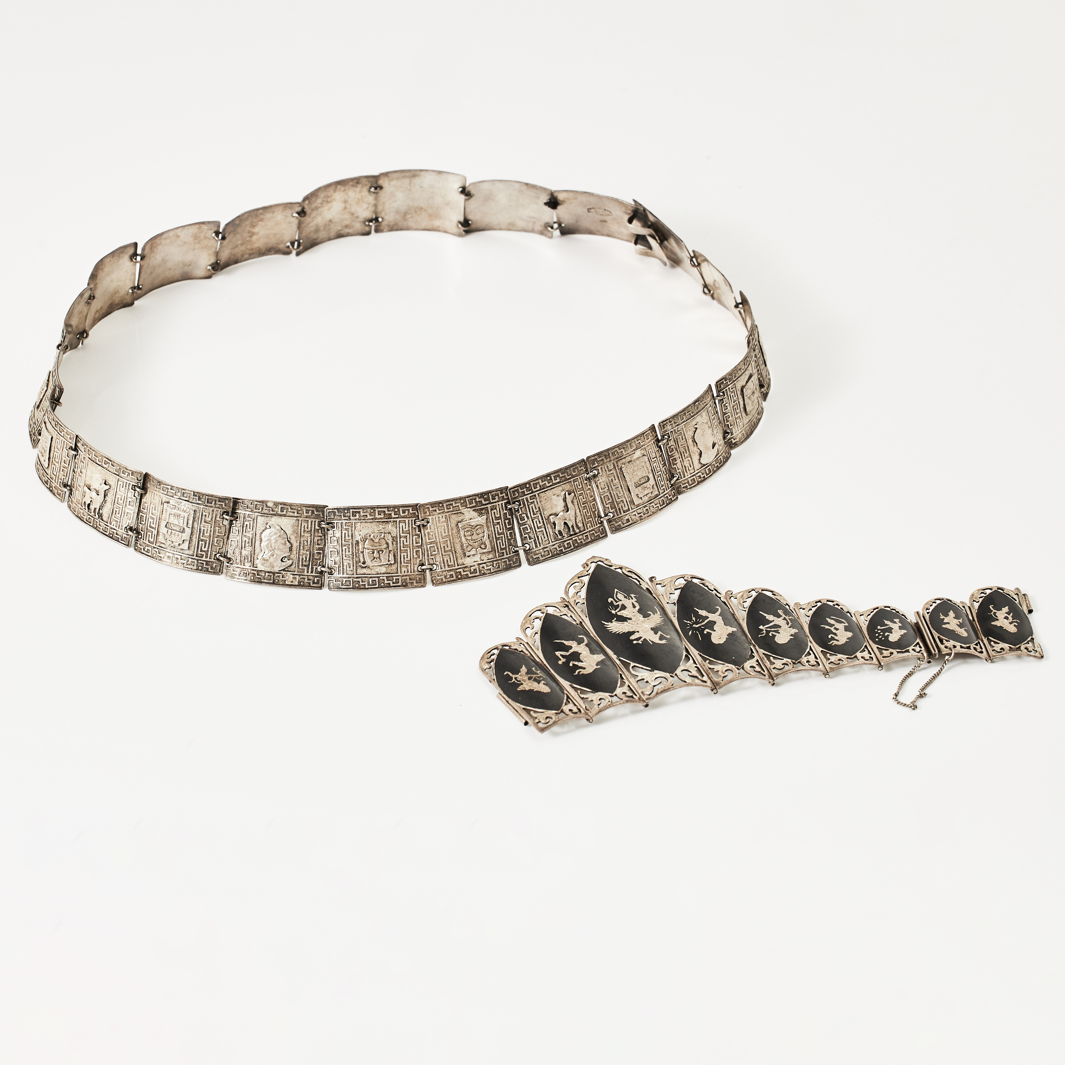 ARMBAND, doserat, niello, Siam, SKÄRP, Peru, sterlingsilver.