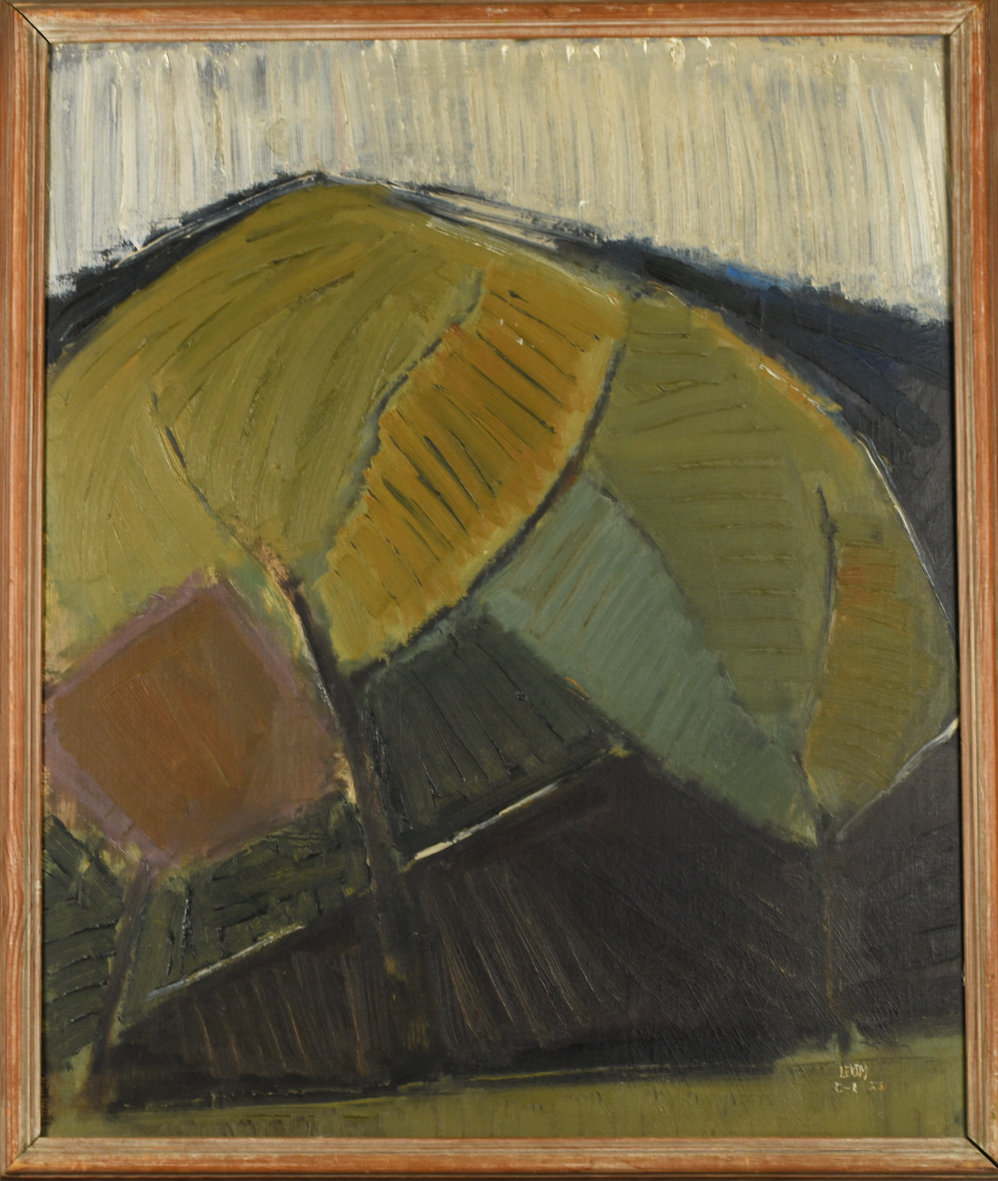 CARL-ERIK LEKBY. Olja på pannå, "abstrakt" Signerad, daterad 1953.