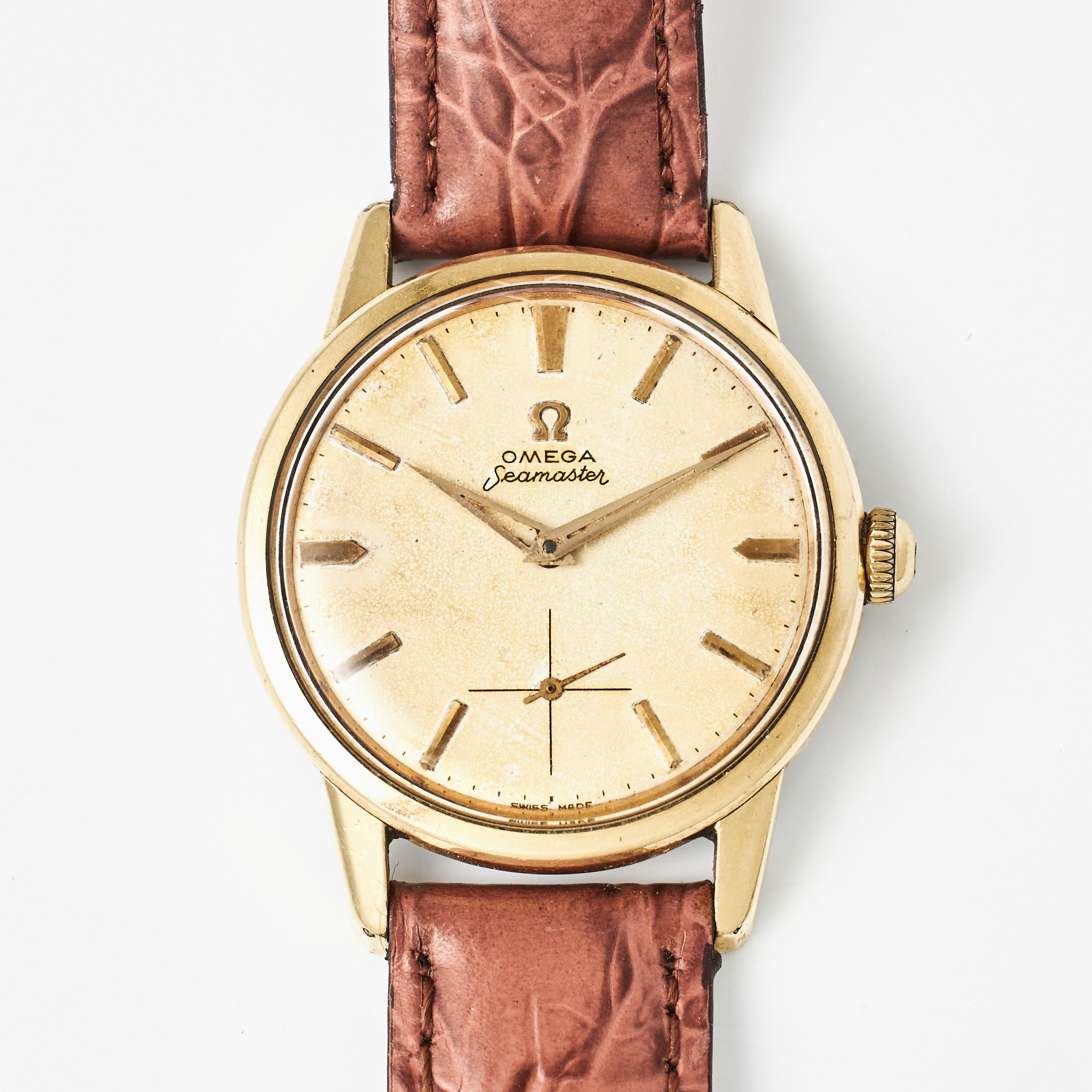 OMEGA, Seamaster, armbandsur, 35 mm, guld på stål, ca 1961.