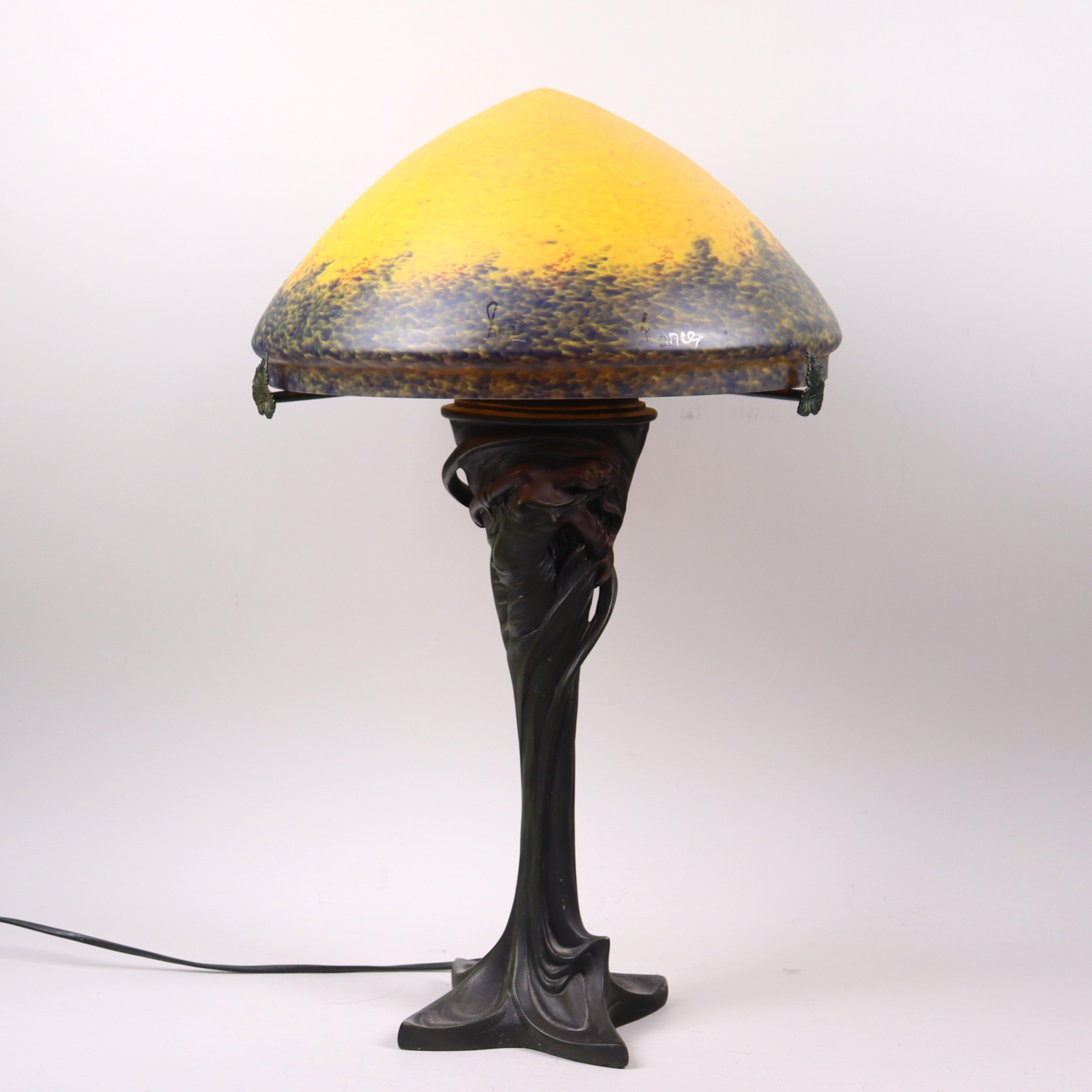 AUGUSTE MOREAU. EFTER. bordslampa, Art de France, jugend, 1980/90-tal.