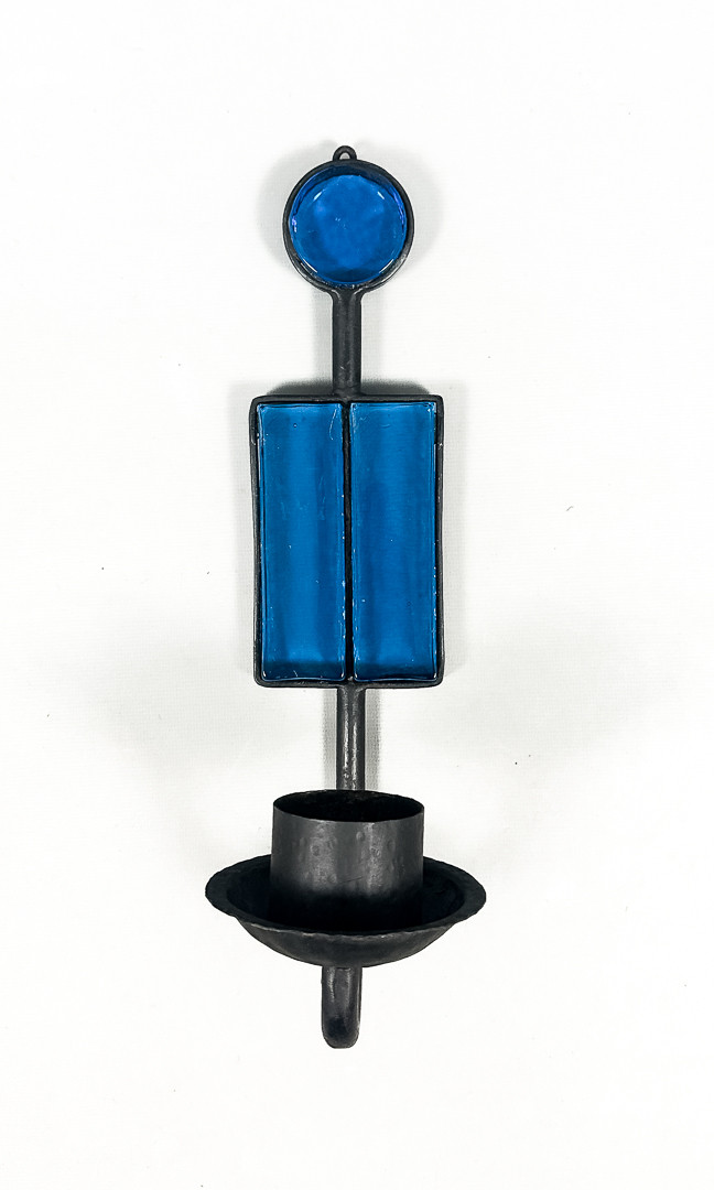 VÄGGLJUSSTAKE, smide, glas, troligen Svend Aage Holm-Sörensen.
